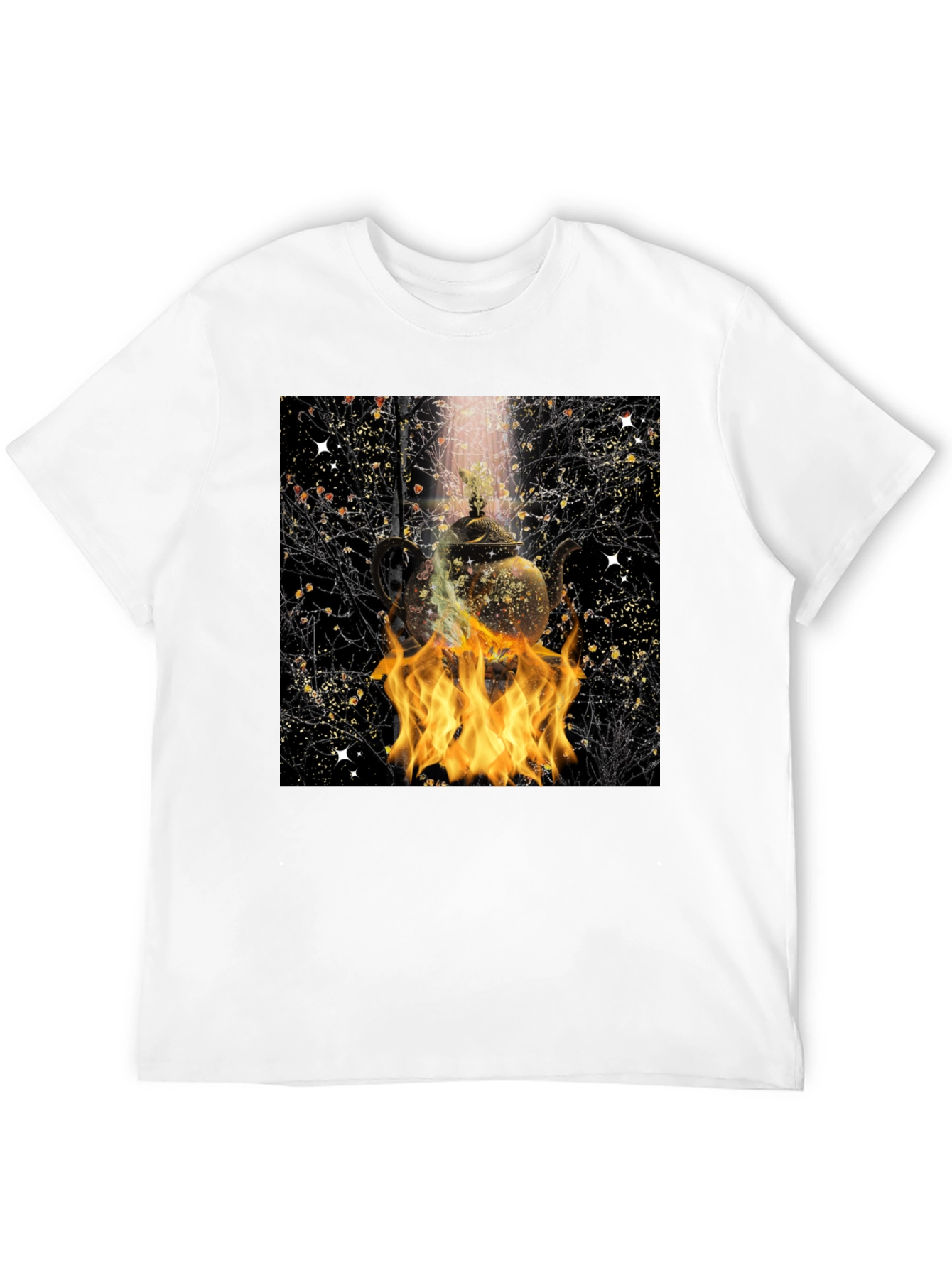 Fiery Teapot Graphic Tee - Unique Style