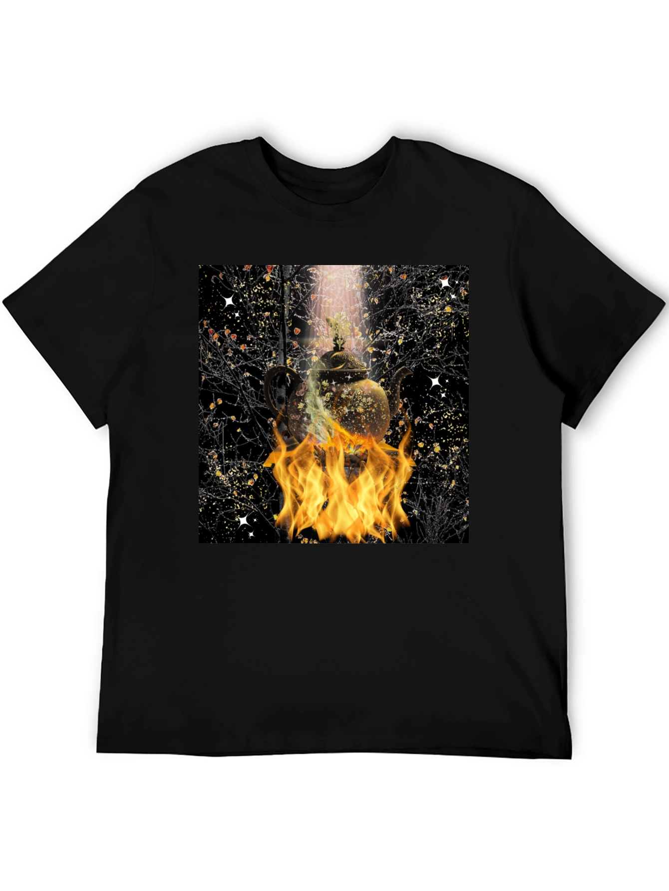 Fiery Teapot Graphic Tee - Unique Style