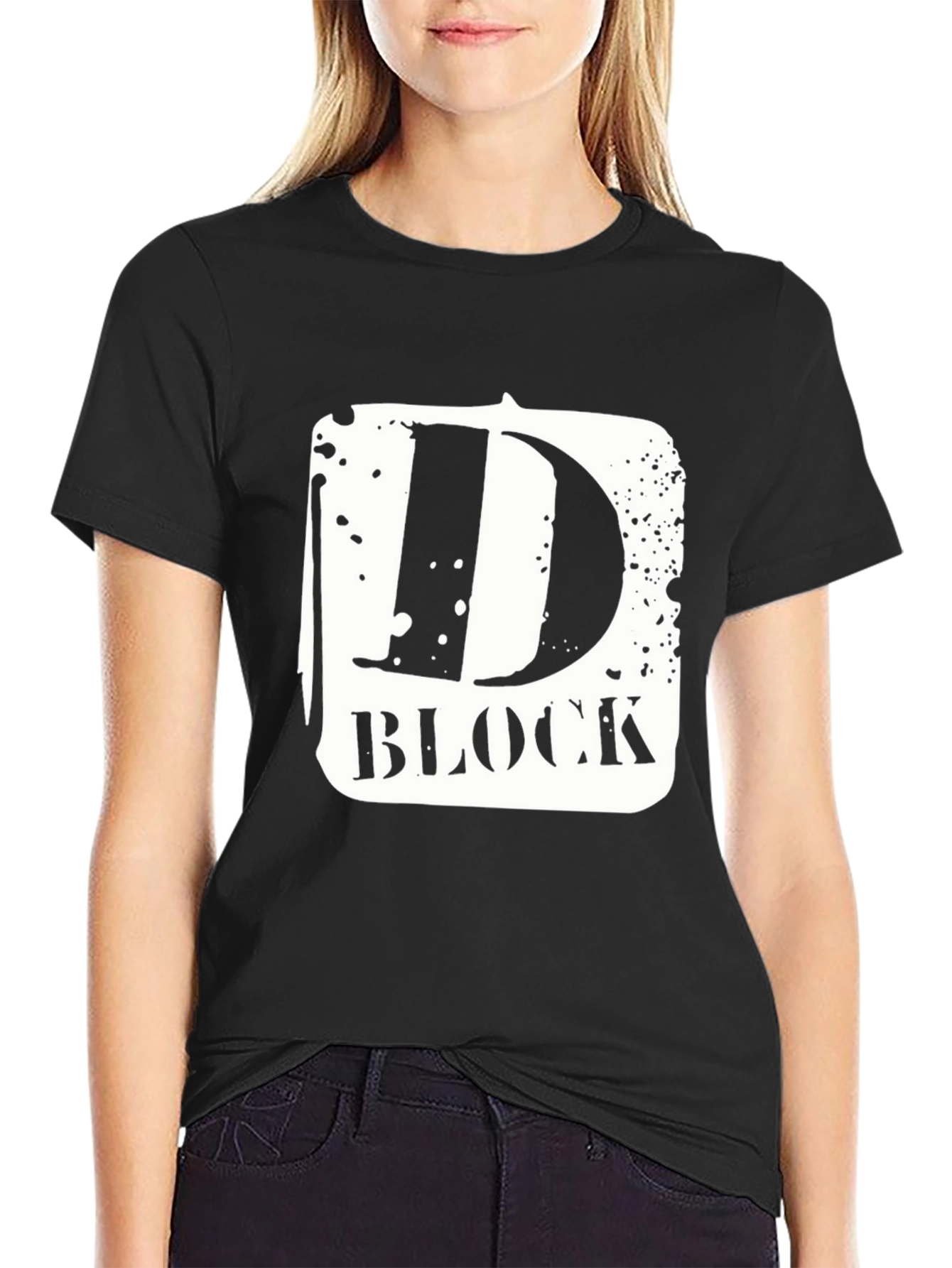 D-Block Black Graphic Tee - Urban Style