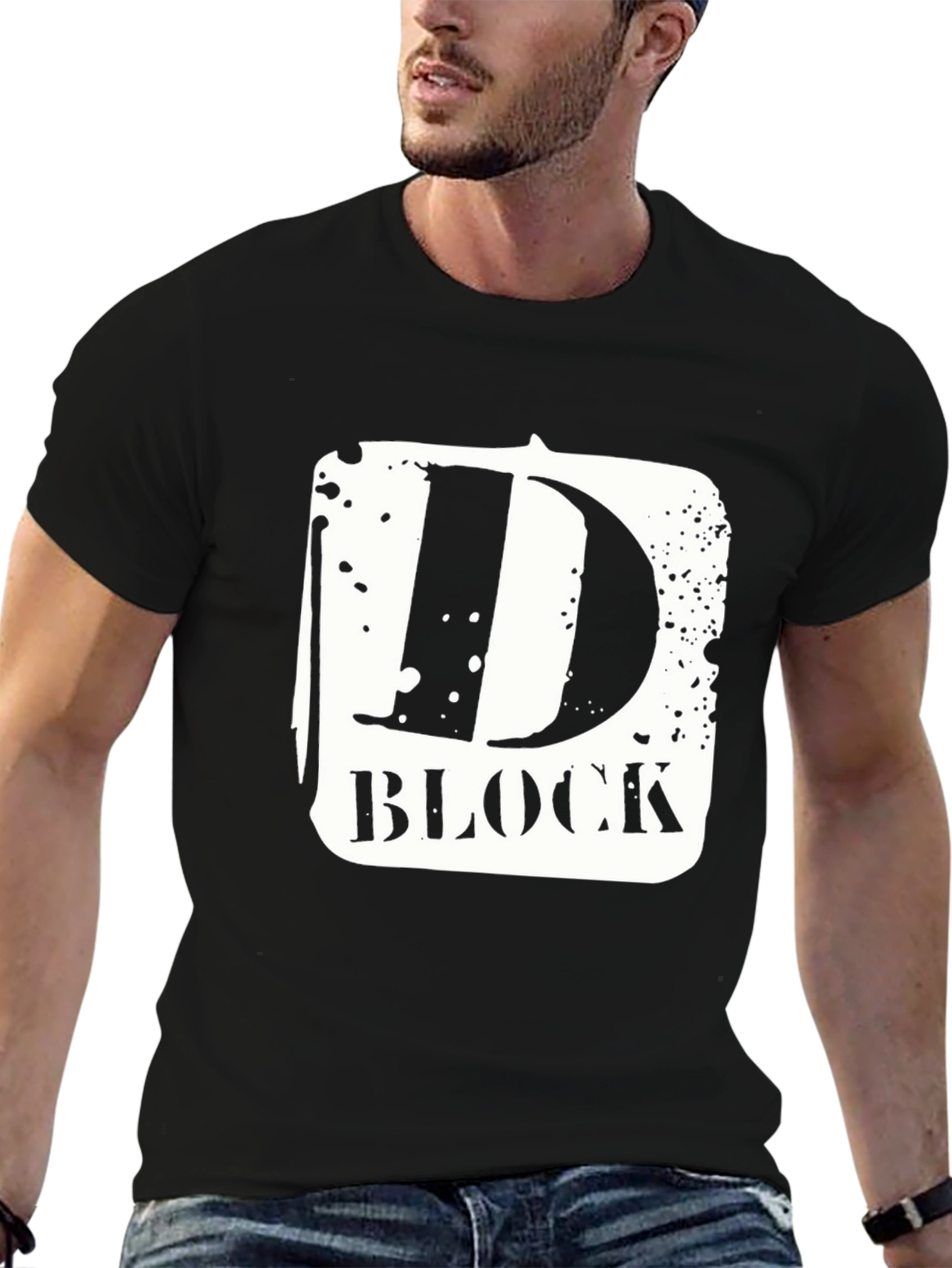 D-Block Black Graphic Tee - Urban Style