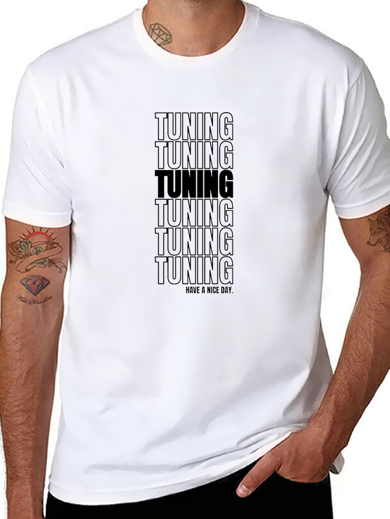 Tuning Graphic Tee - Black Short Sleeve T-Shirt