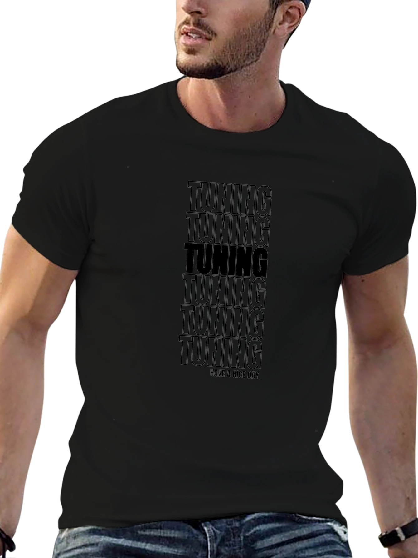 Tuning Graphic Tee - Black Short Sleeve T-Shirt