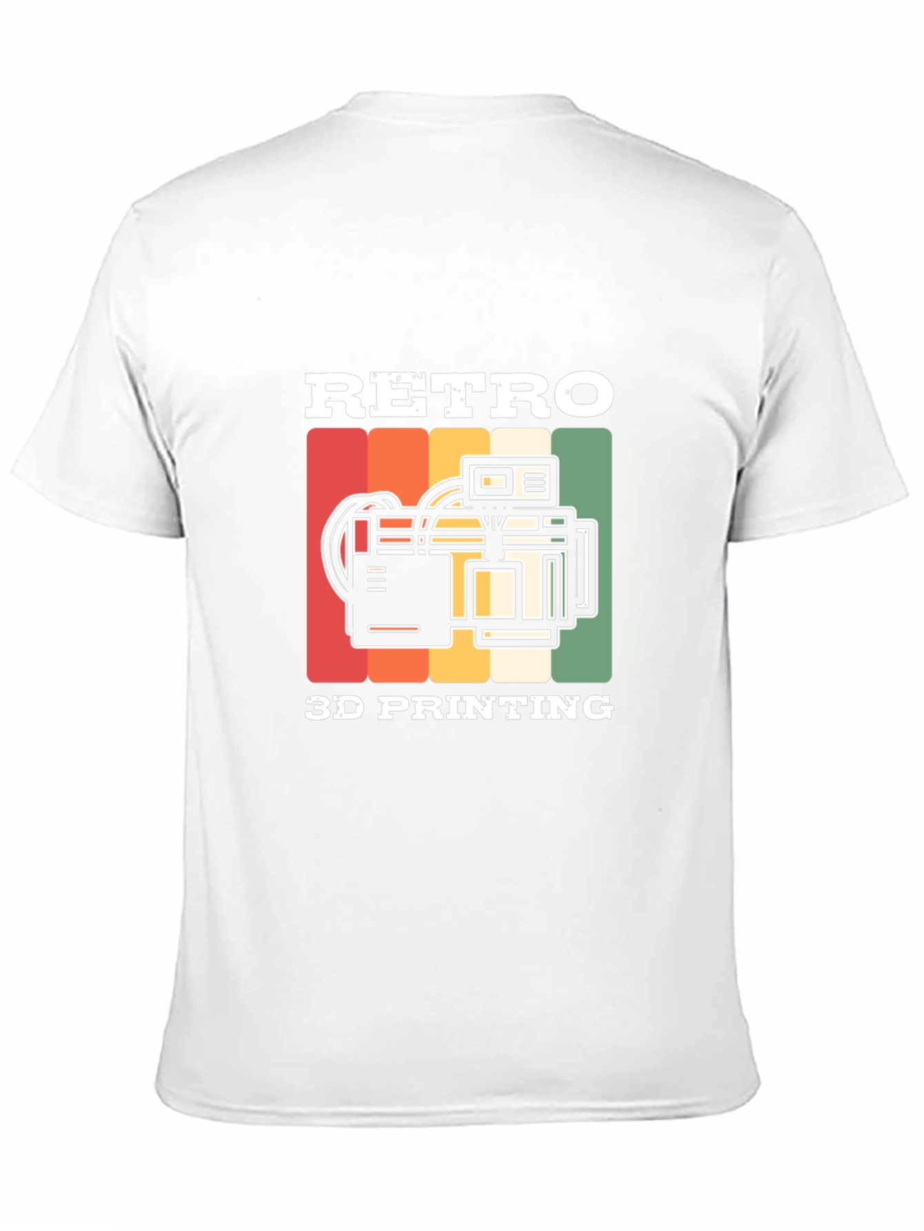 Retro 3D Printing Black T-Shirt