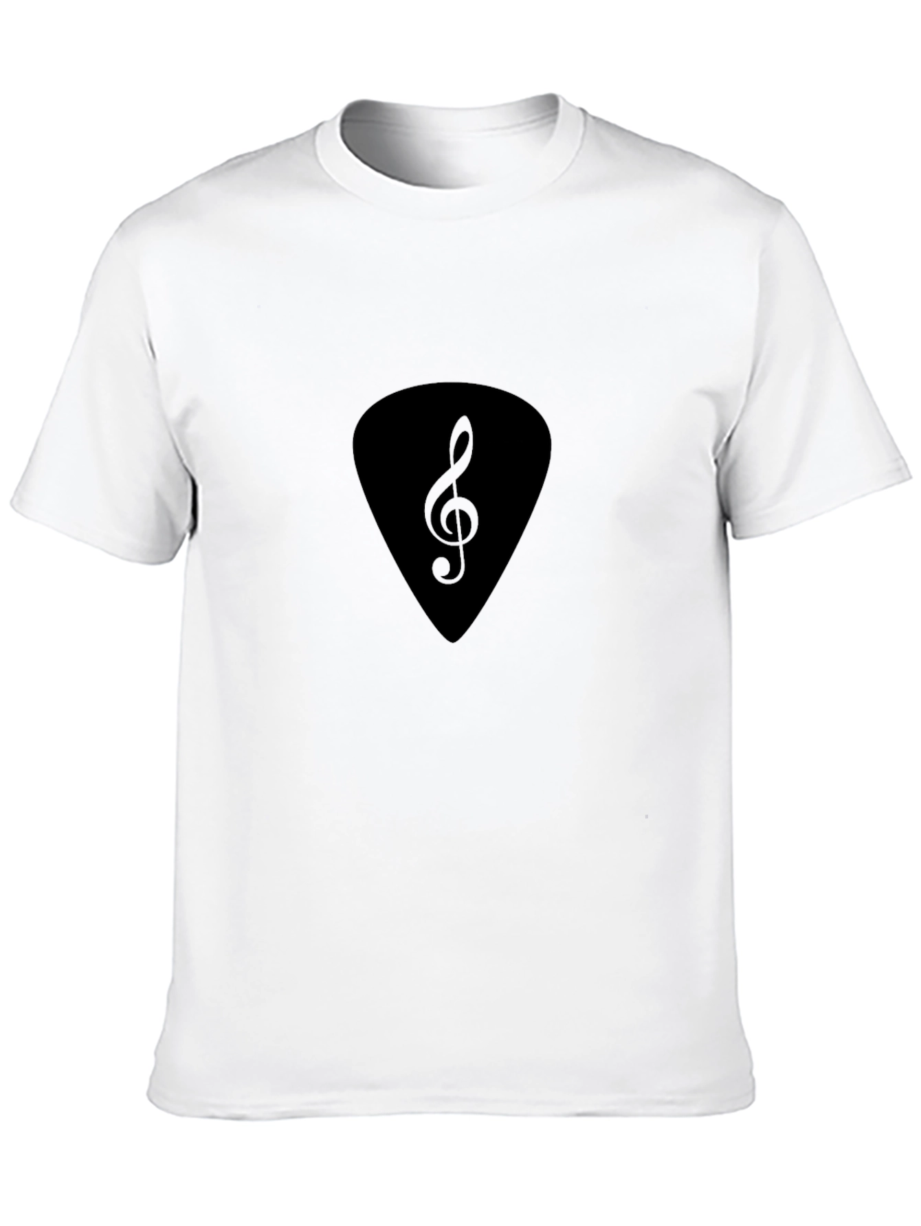 Black Treble Clef Guitar Pick T-Shirt