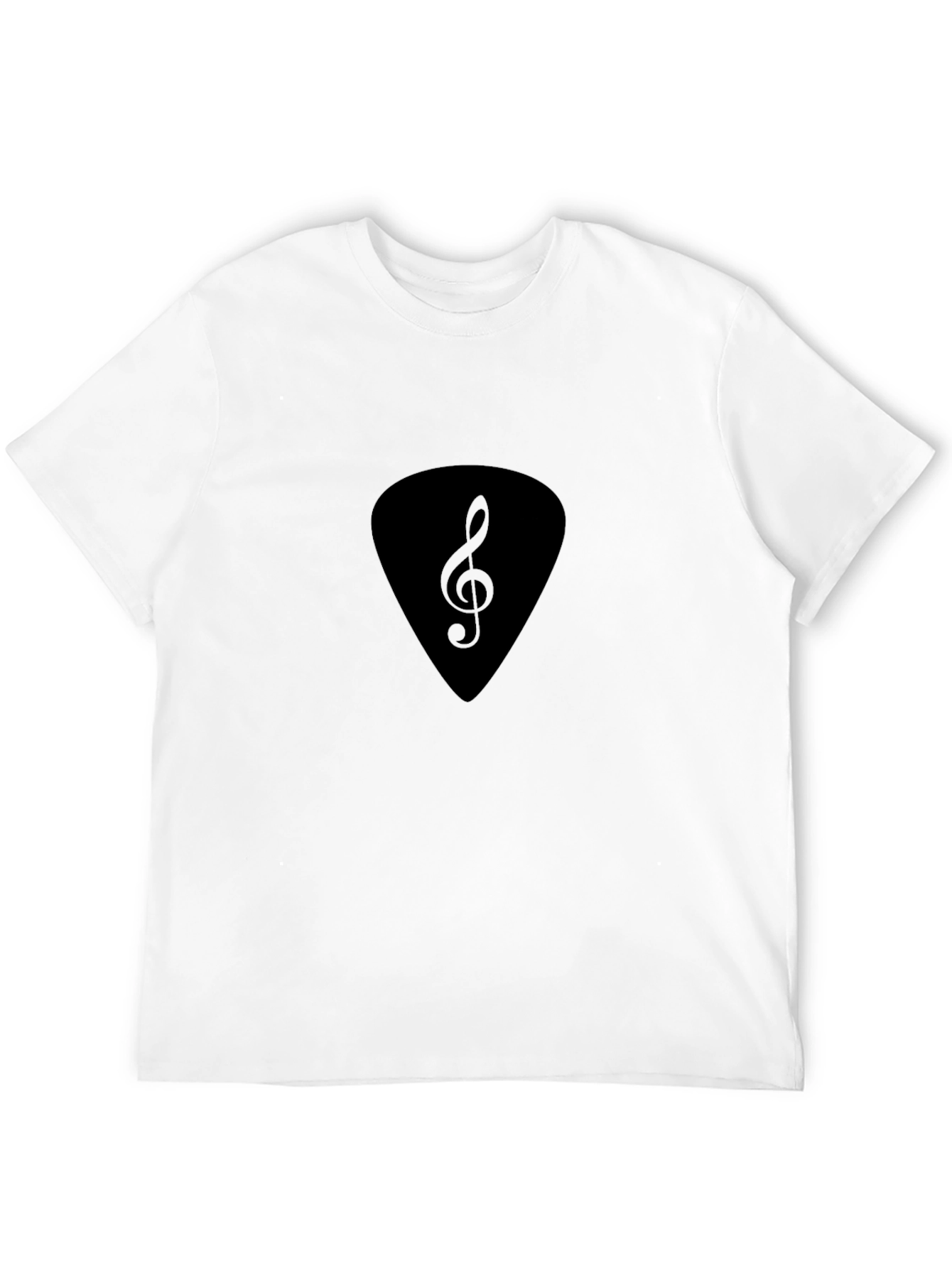 Black Treble Clef Guitar Pick T-Shirt