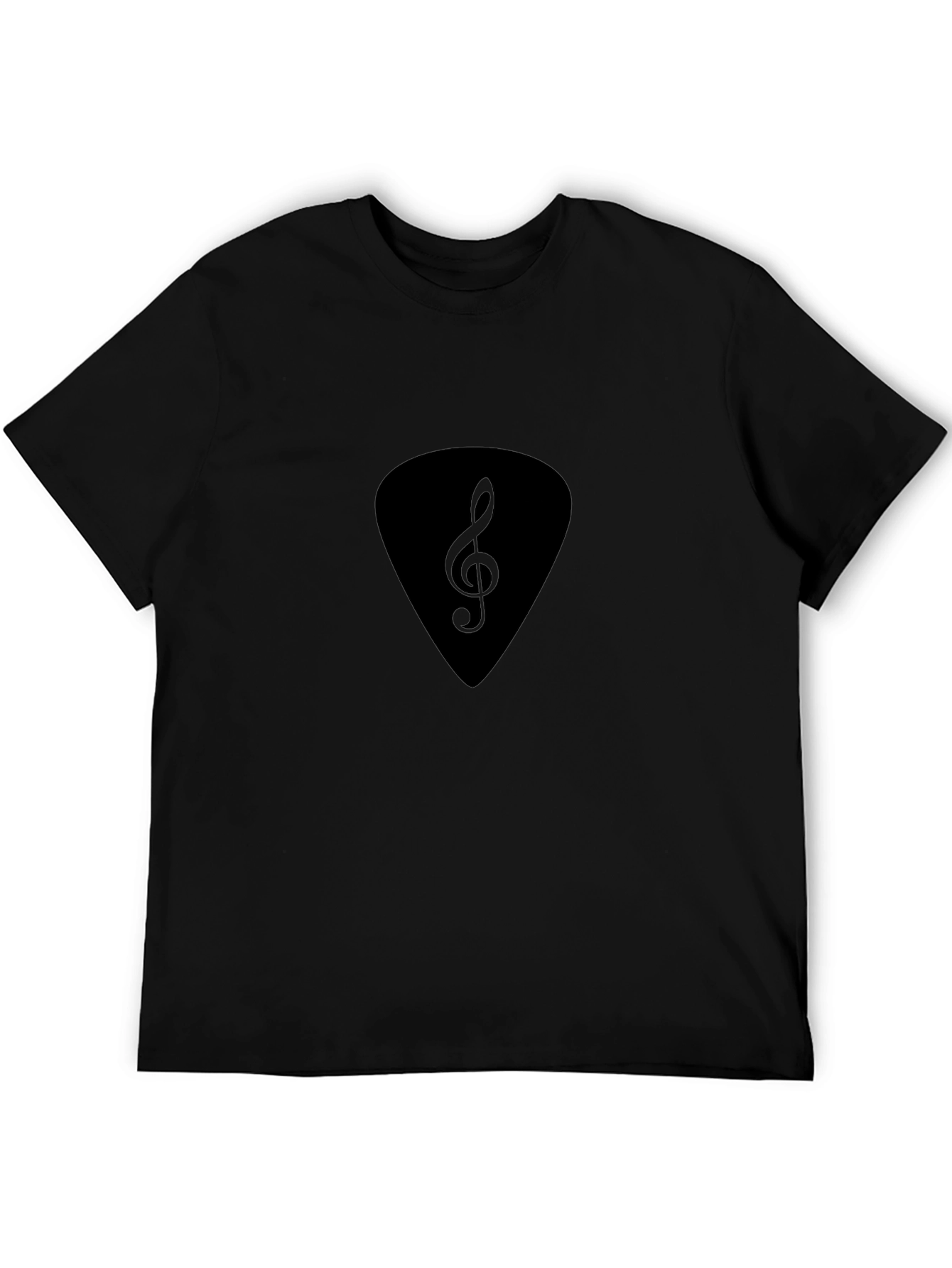 Black Treble Clef Guitar Pick T-Shirt