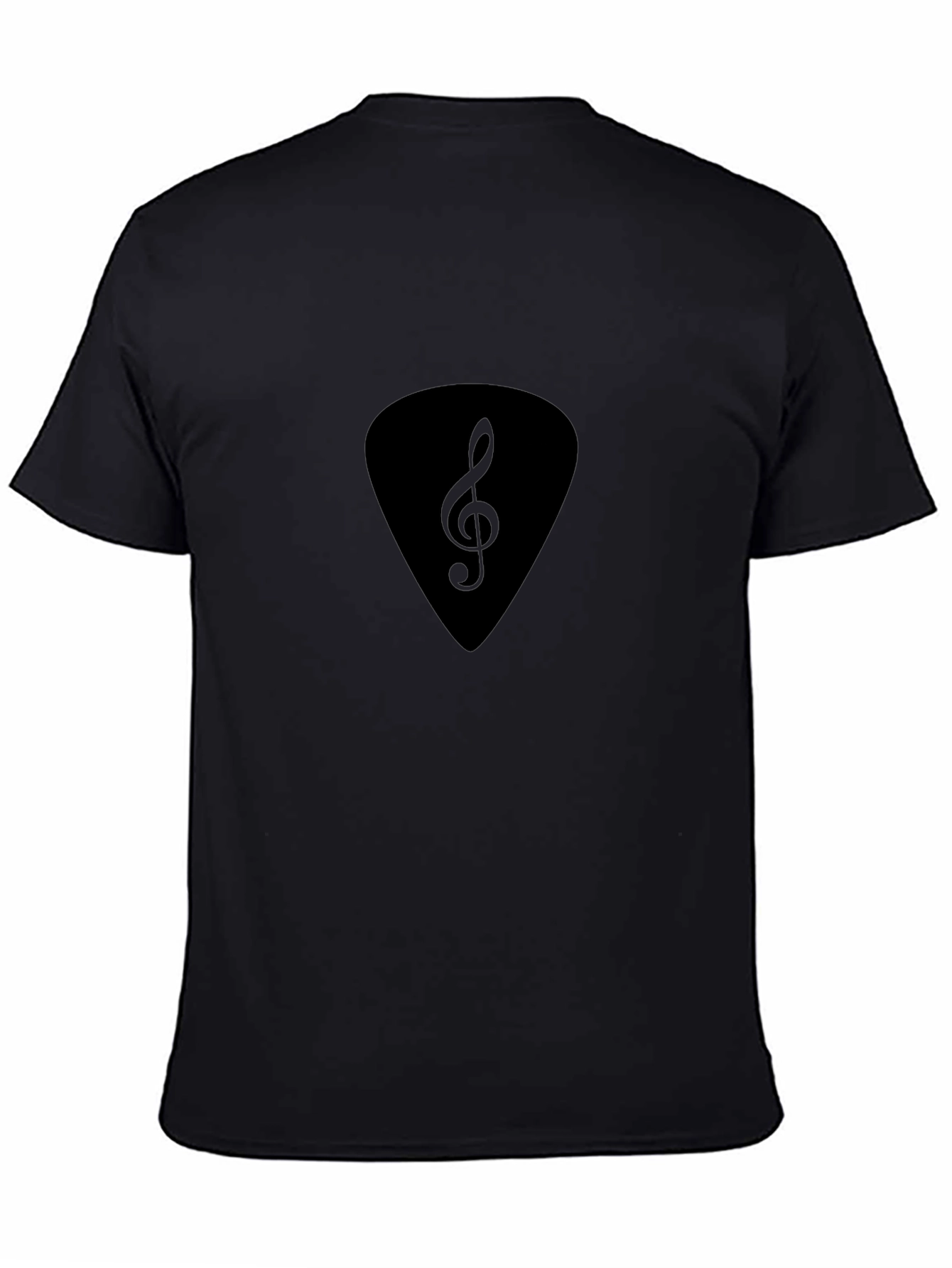 Black Treble Clef Guitar Pick T-Shirt