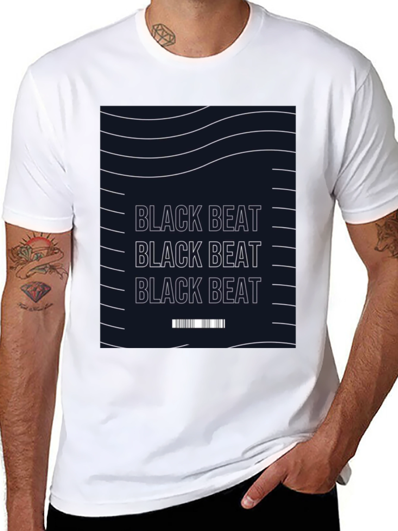 Black Beat Graphic Tee - Modern Style