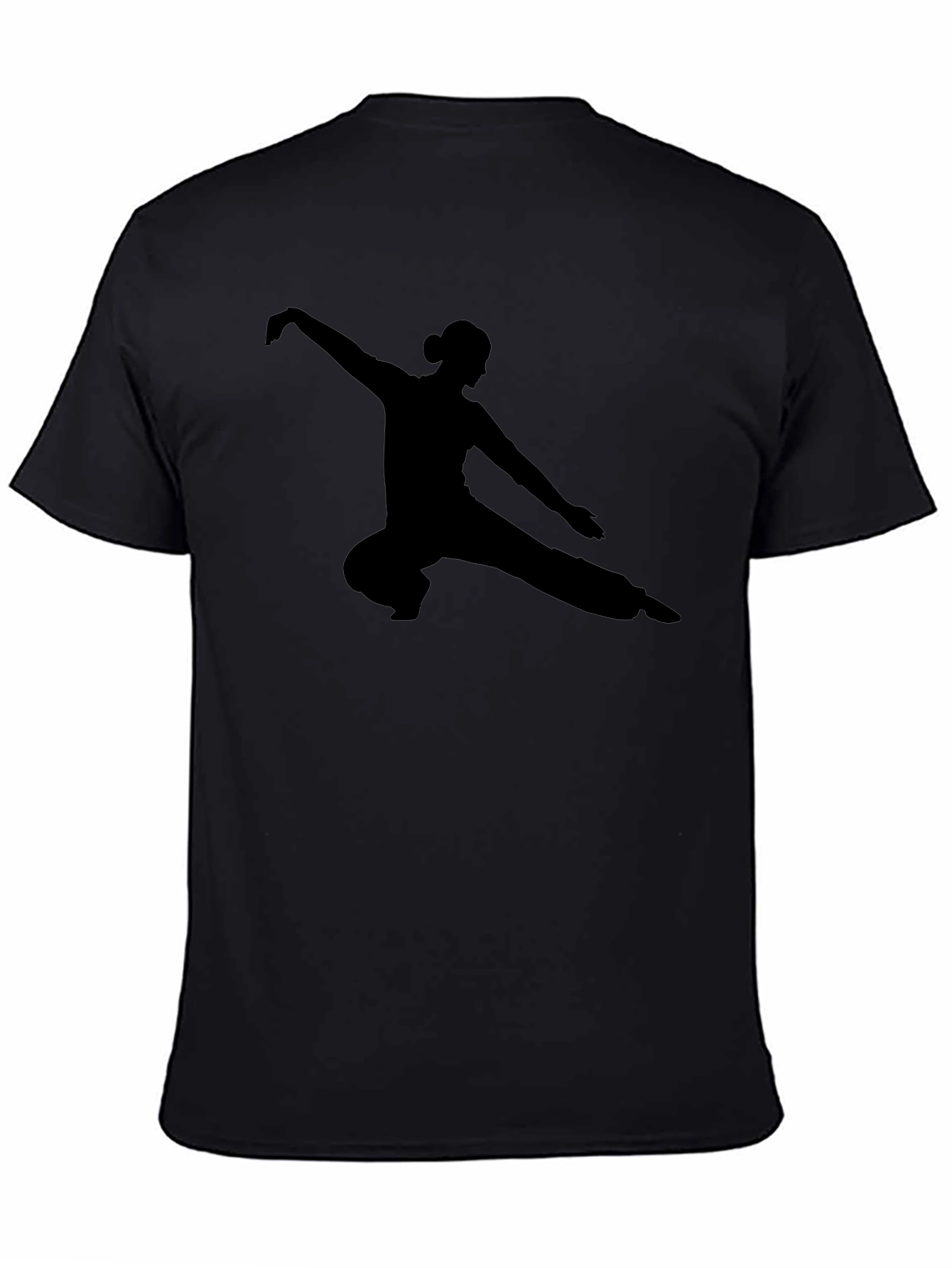 Martial Arts Silhouette T-Shirt - Black Cotton Tee