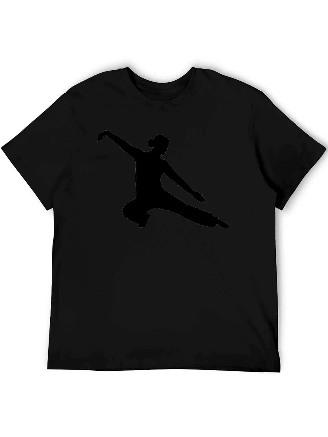 Martial Arts Silhouette T-Shirt - Black Cotton Tee