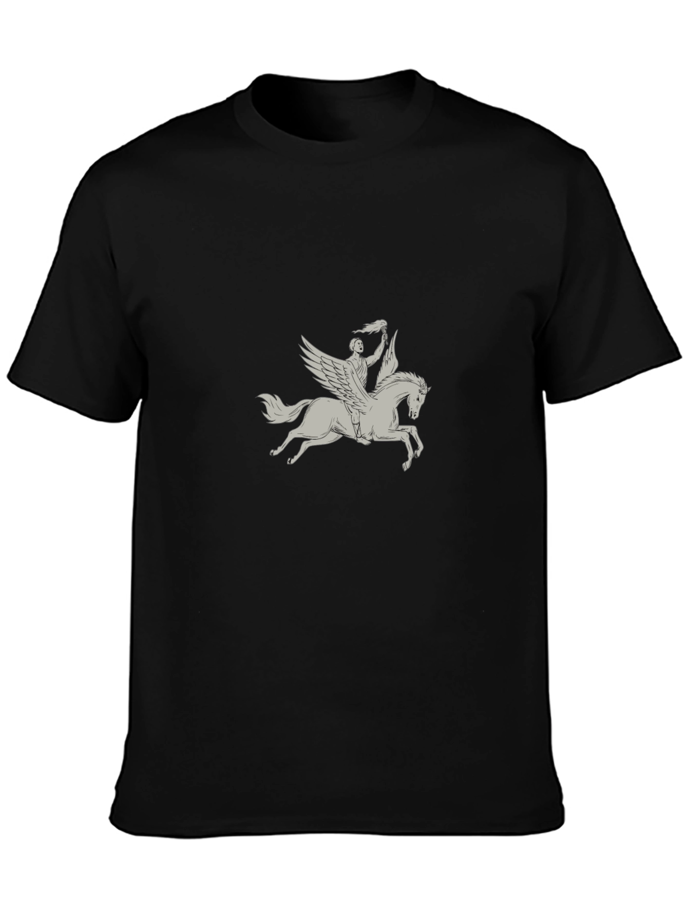 Pegasus Rider Graphic Tee - Black Cotton Blend