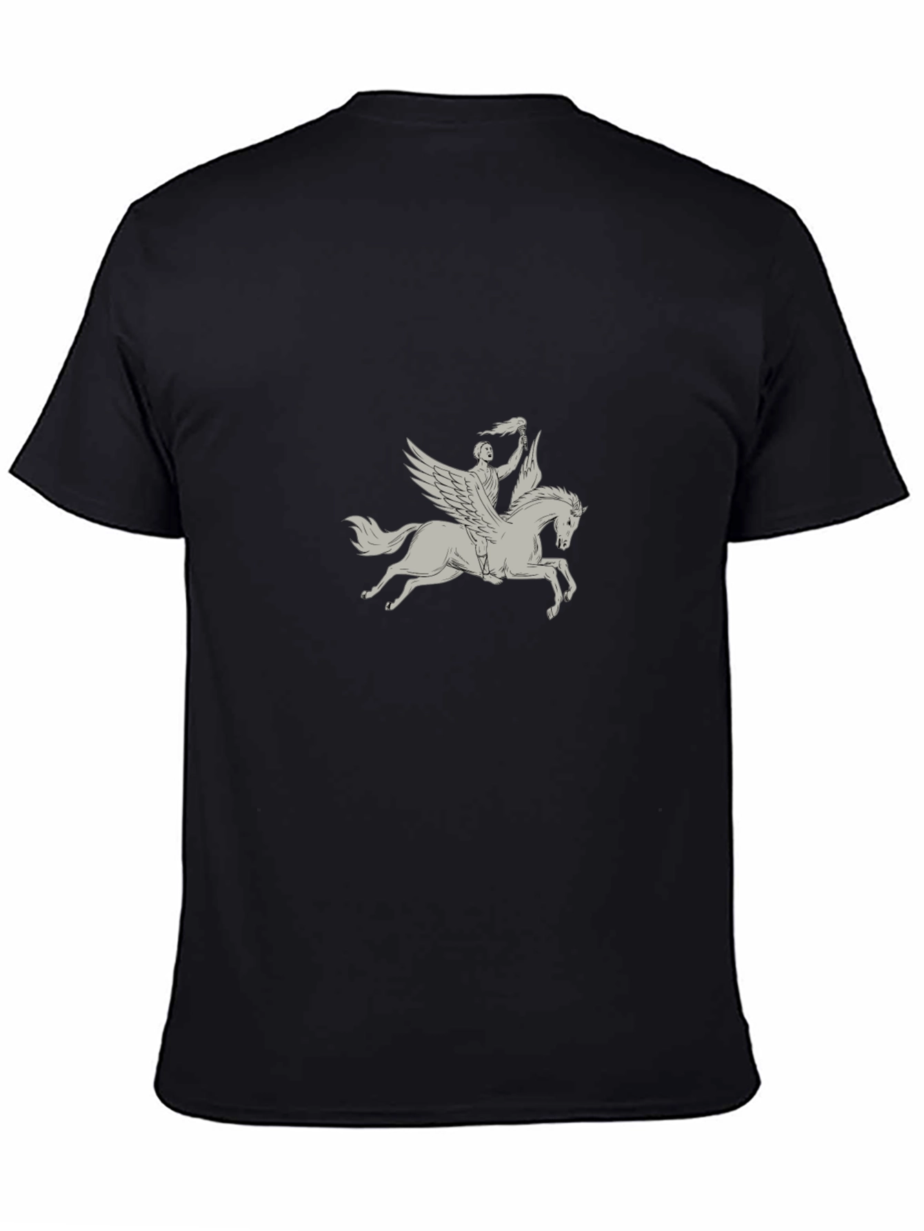 Pegasus Rider Graphic Tee - Black Cotton Blend