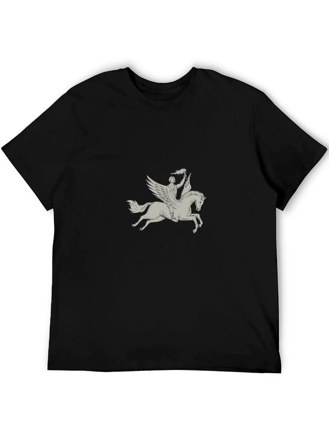 Pegasus Rider Graphic Tee - Black Cotton Blend