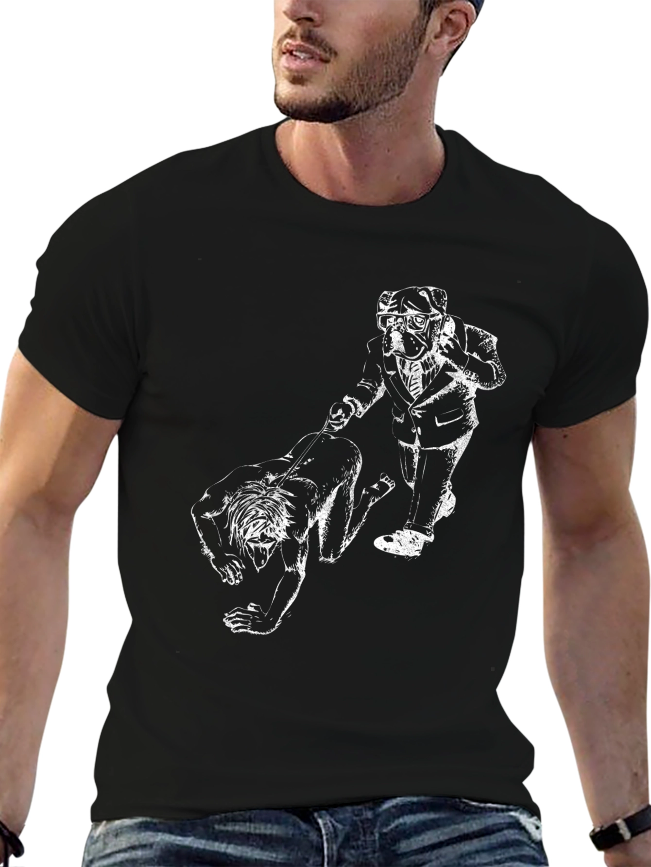 Dogfather T-Shirt - Black Crew Neck