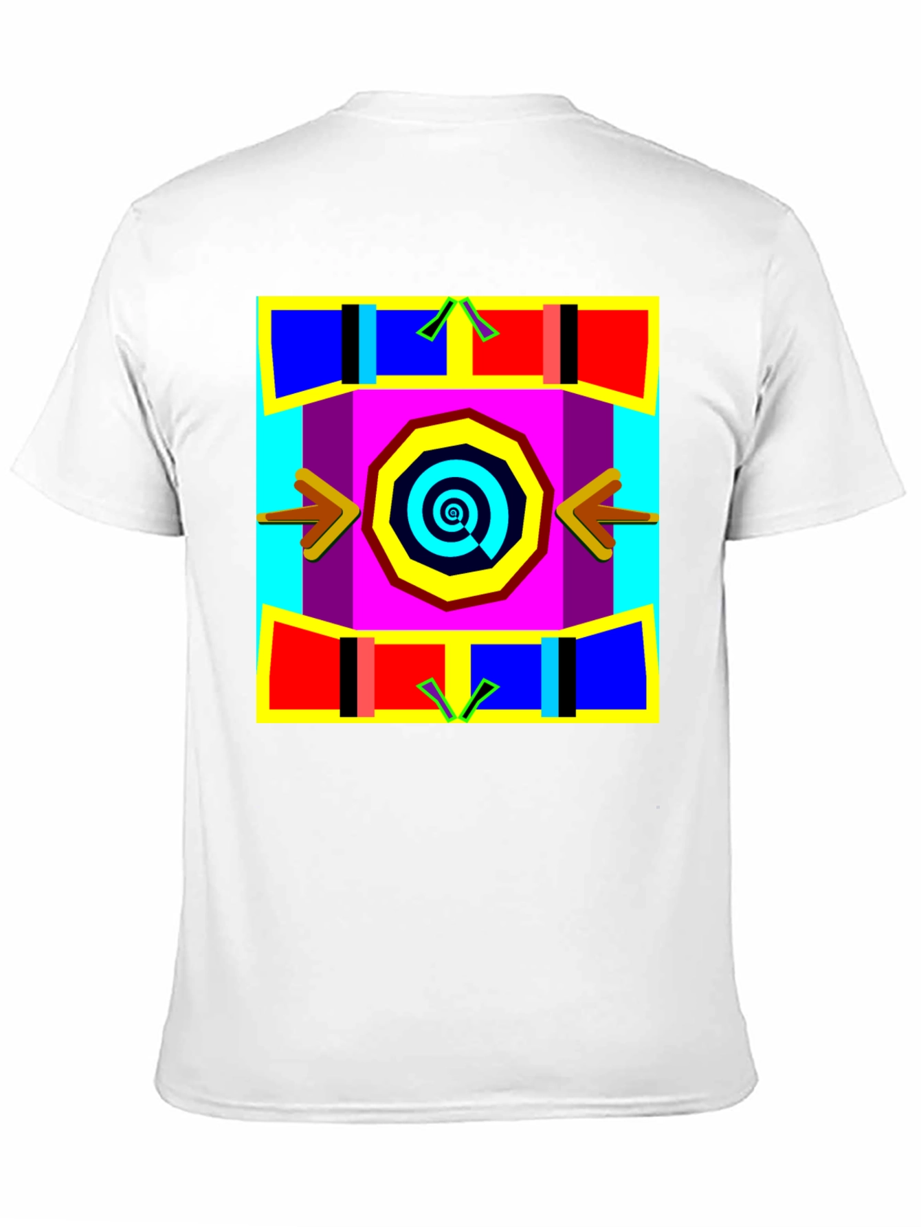 Abstract Geometric Graphic Print Black T-Shirt