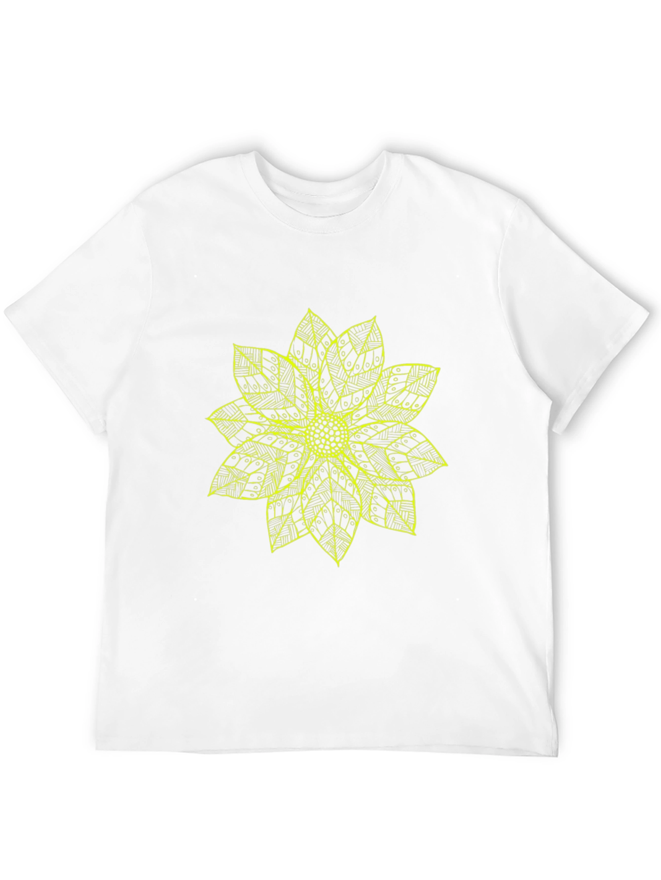 Black T-Shirt with Yellow Flower Design