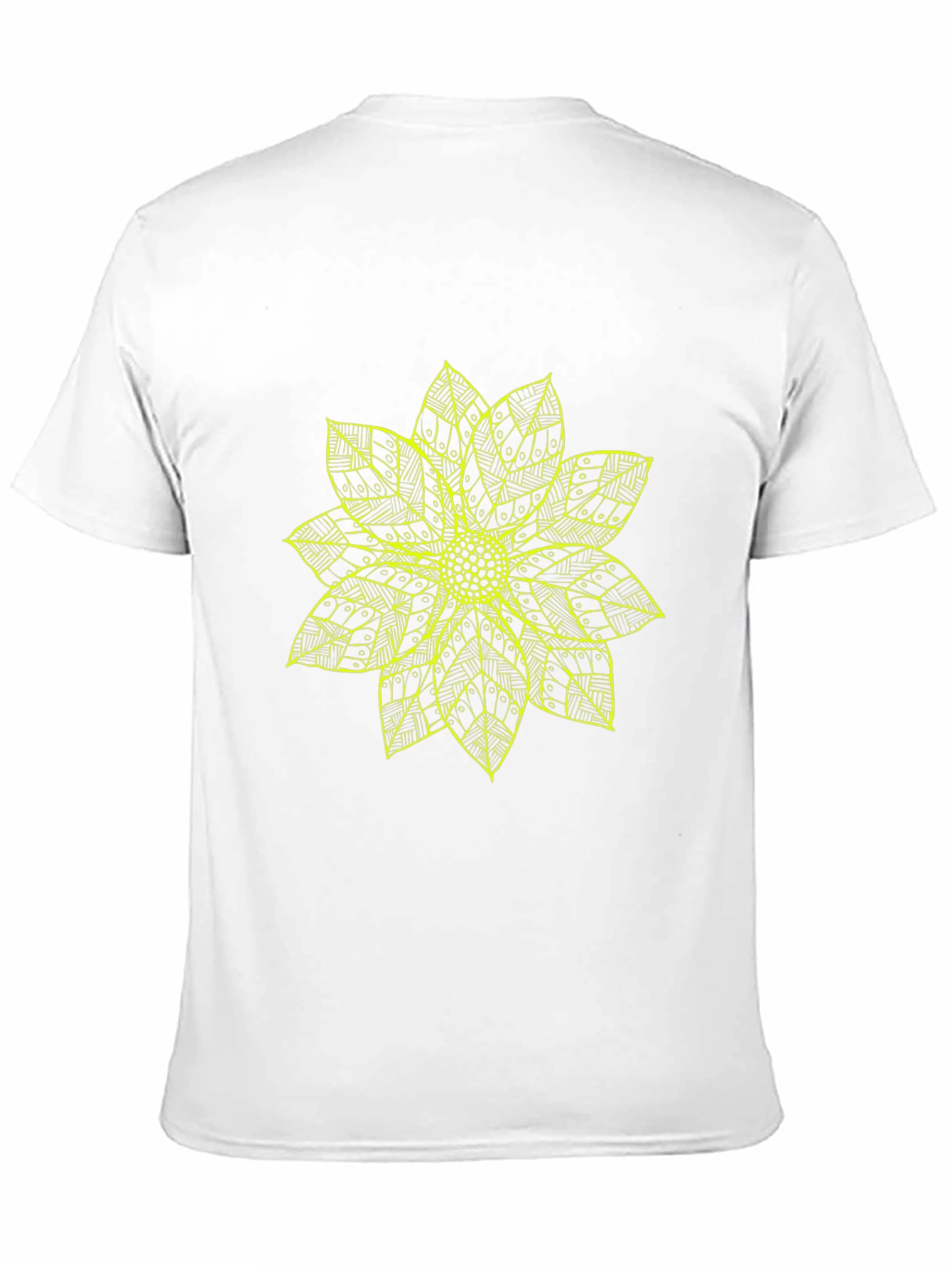 Black T-Shirt with Yellow Flower Design