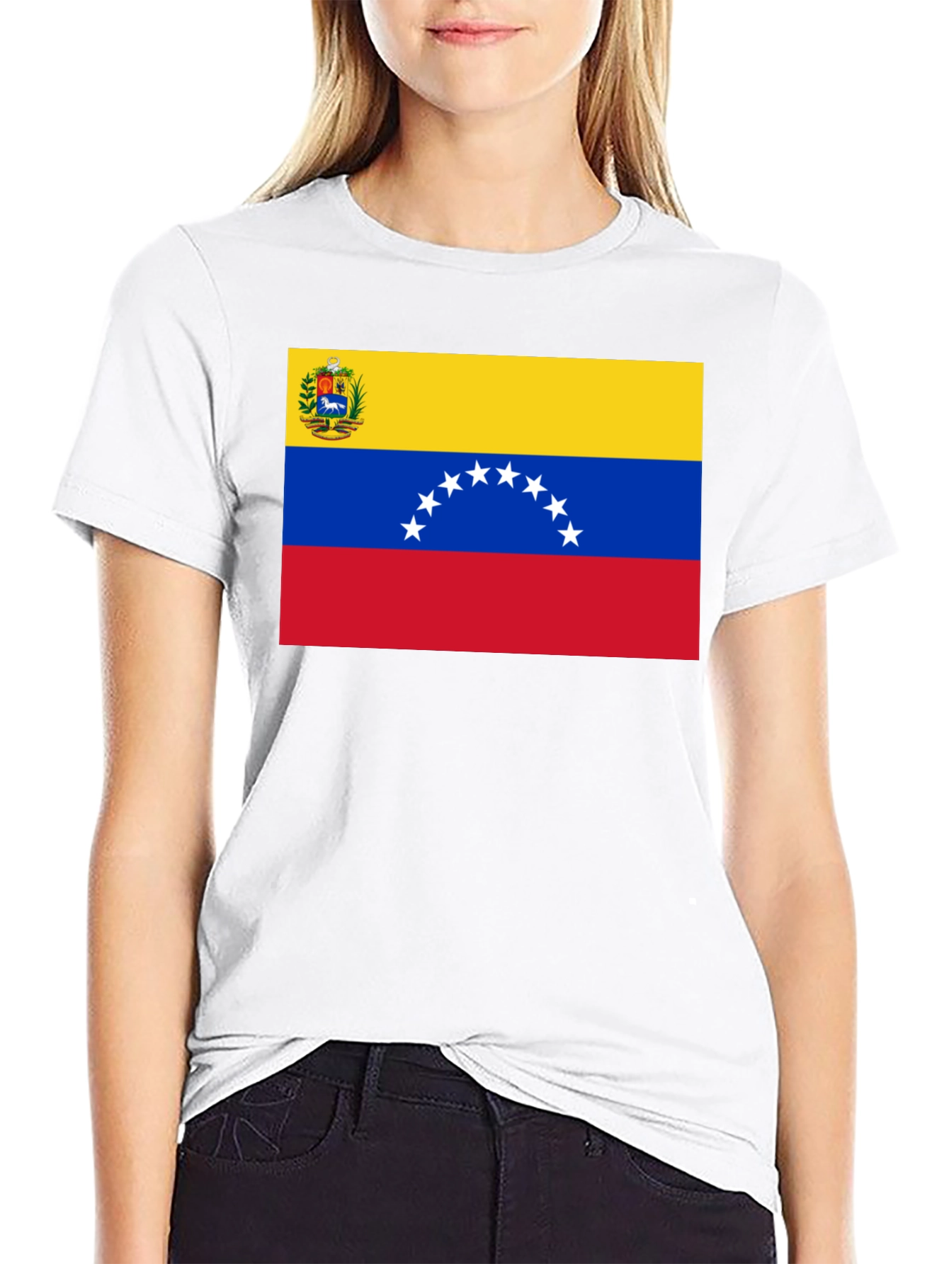 Venezuela Flag Graphic T-Shirt - Black