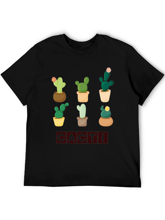 Cacti Graphic Print Tee - Trendy Plant Lover Shirt