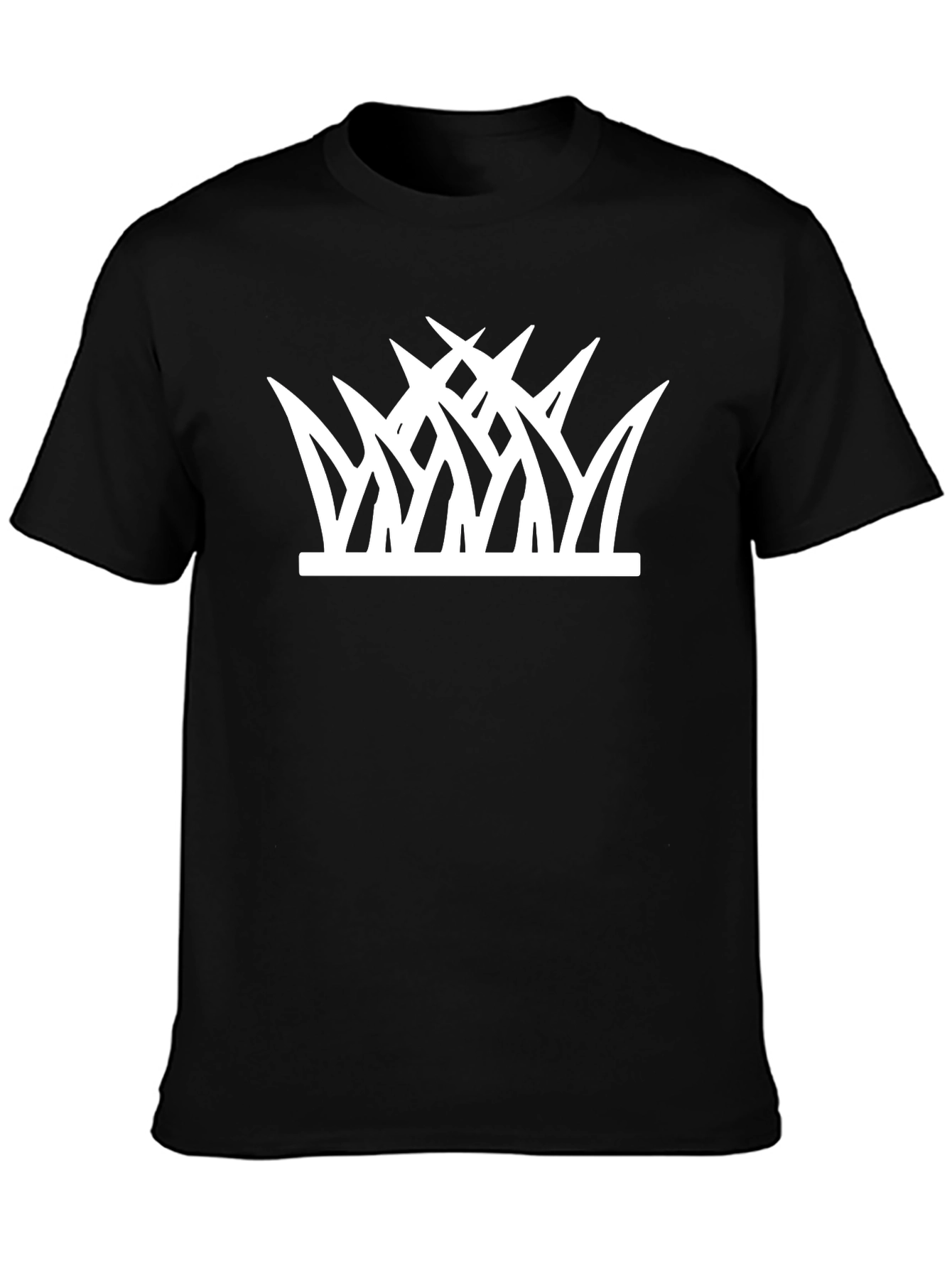 Grass Graphic Tee - Black Cotton Casual