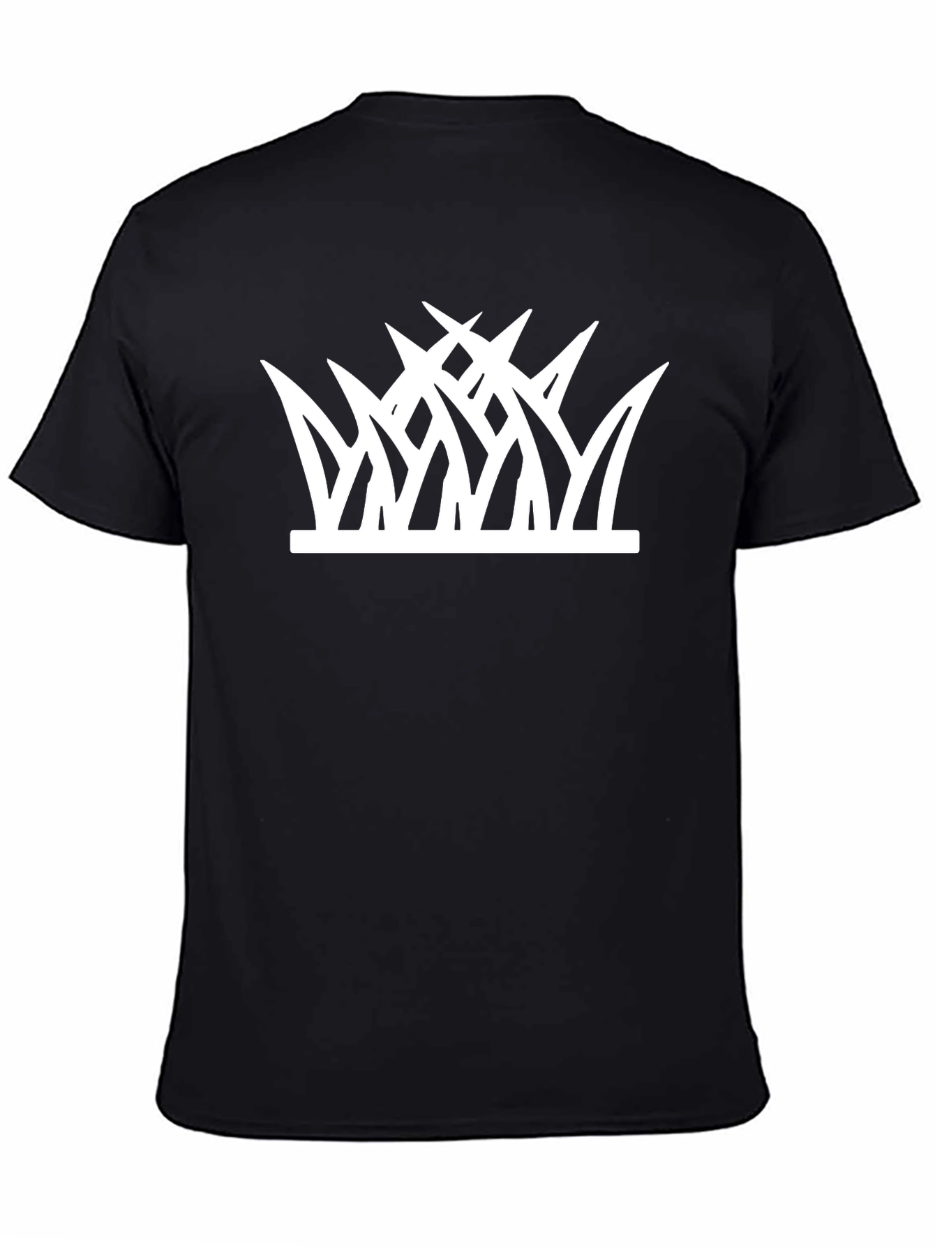Grass Graphic Tee - Black Cotton Casual