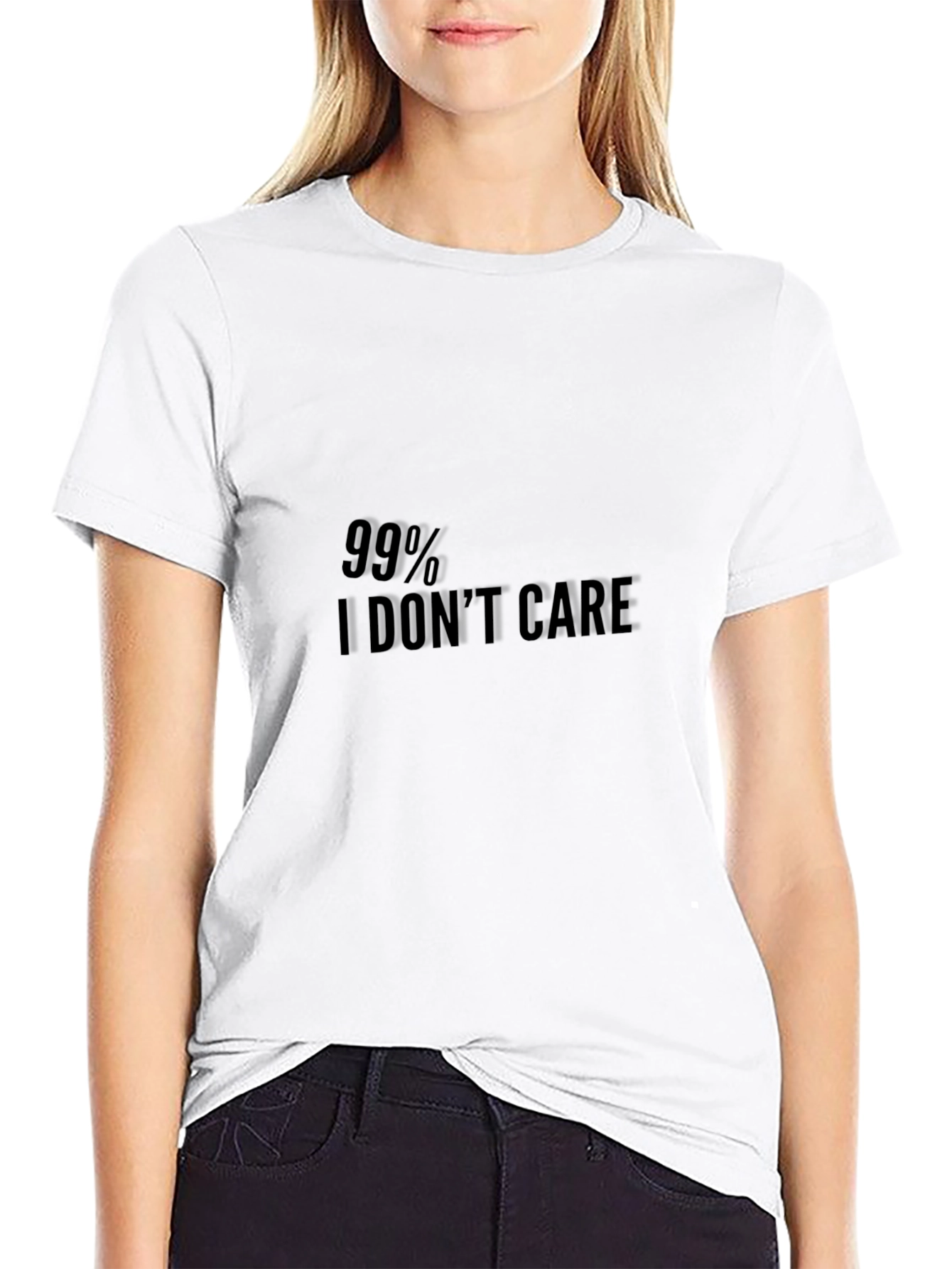 Mens Black T-Shirt - 99% I Dont Care Slogan
