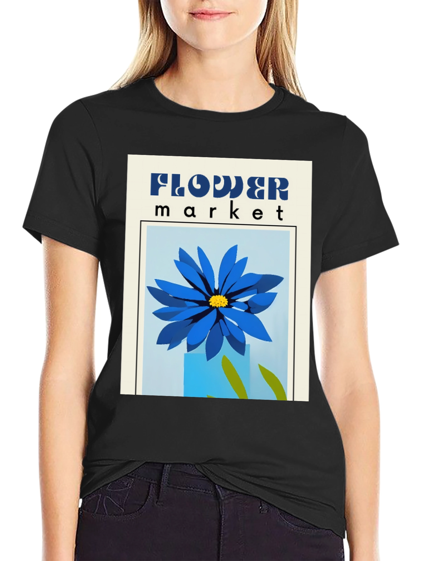Flower Market Graphic Tee - Stylish Print