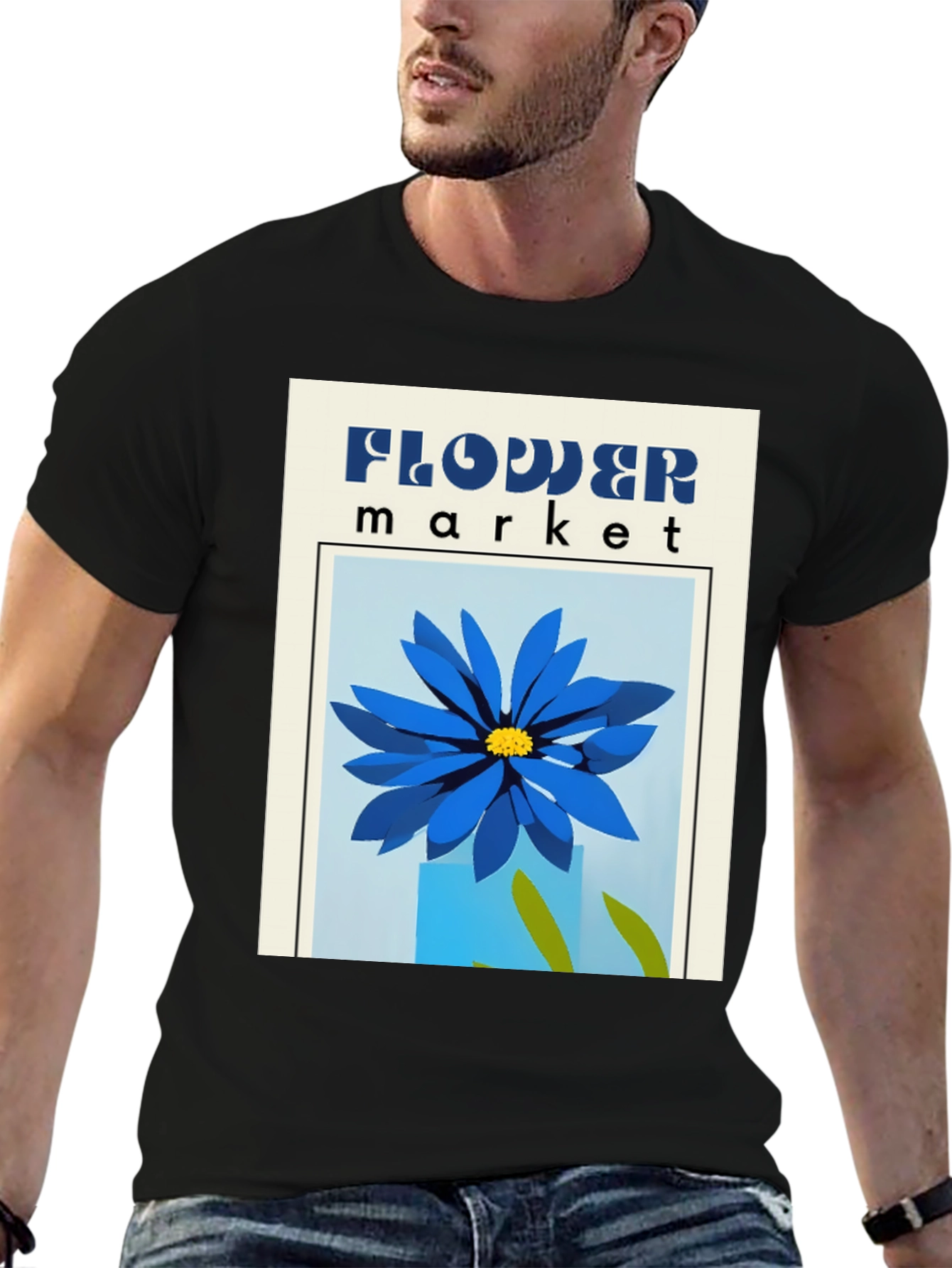 Flower Market Graphic Tee - Stylish Print