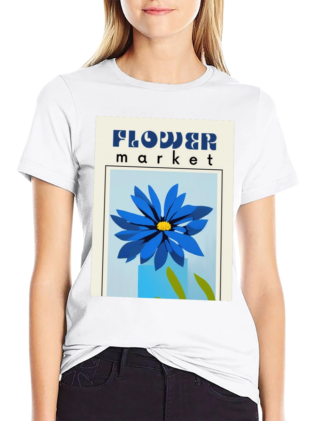 Flower Market Graphic Tee - Stylish Print