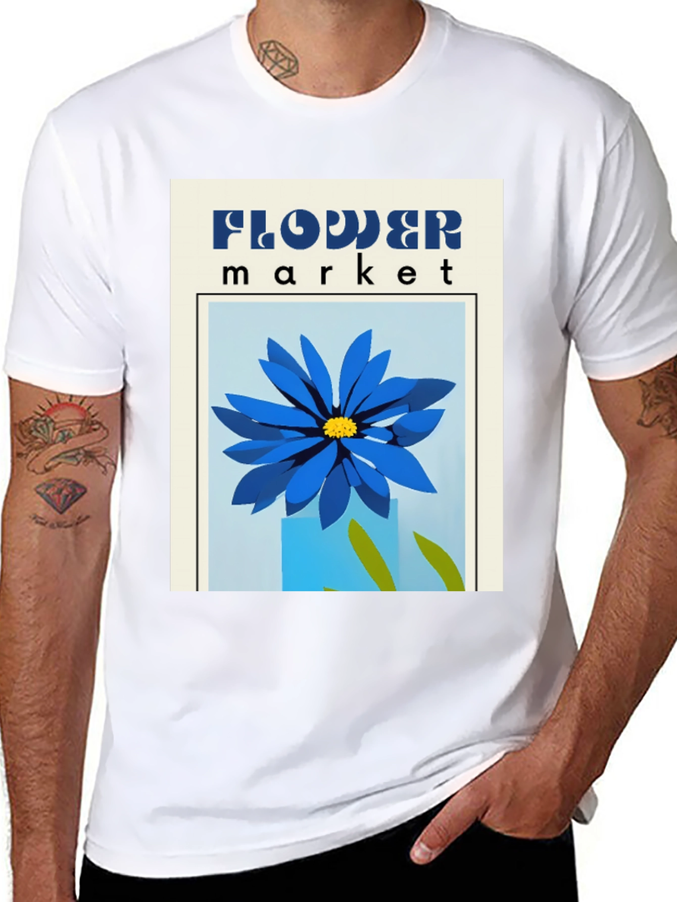 Flower Market Graphic Tee - Stylish Print