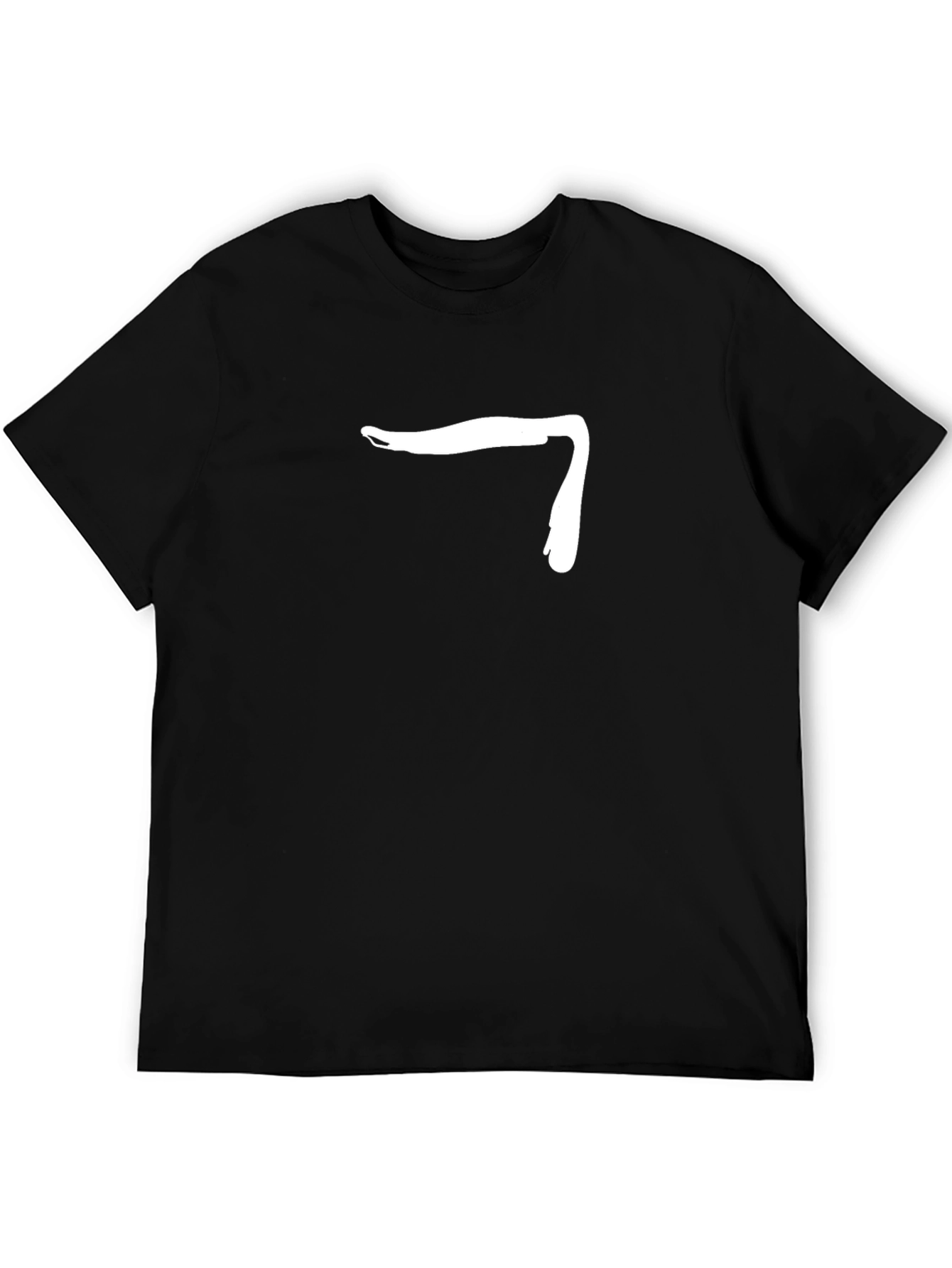 Minimalist White Graphic Print Black T-Shirt