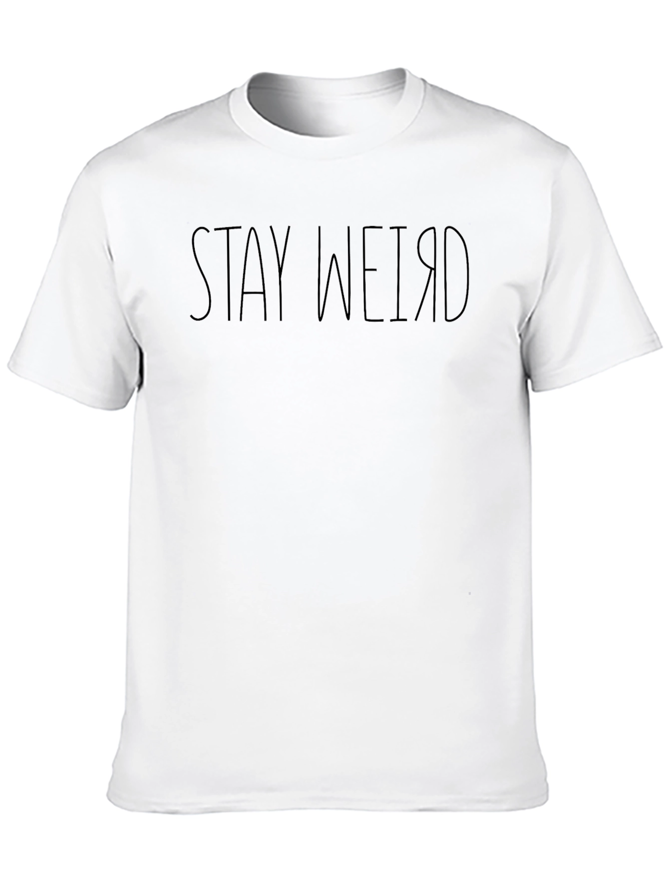 Stay Weird T-Shirt - Black Cotton Graphic Tee