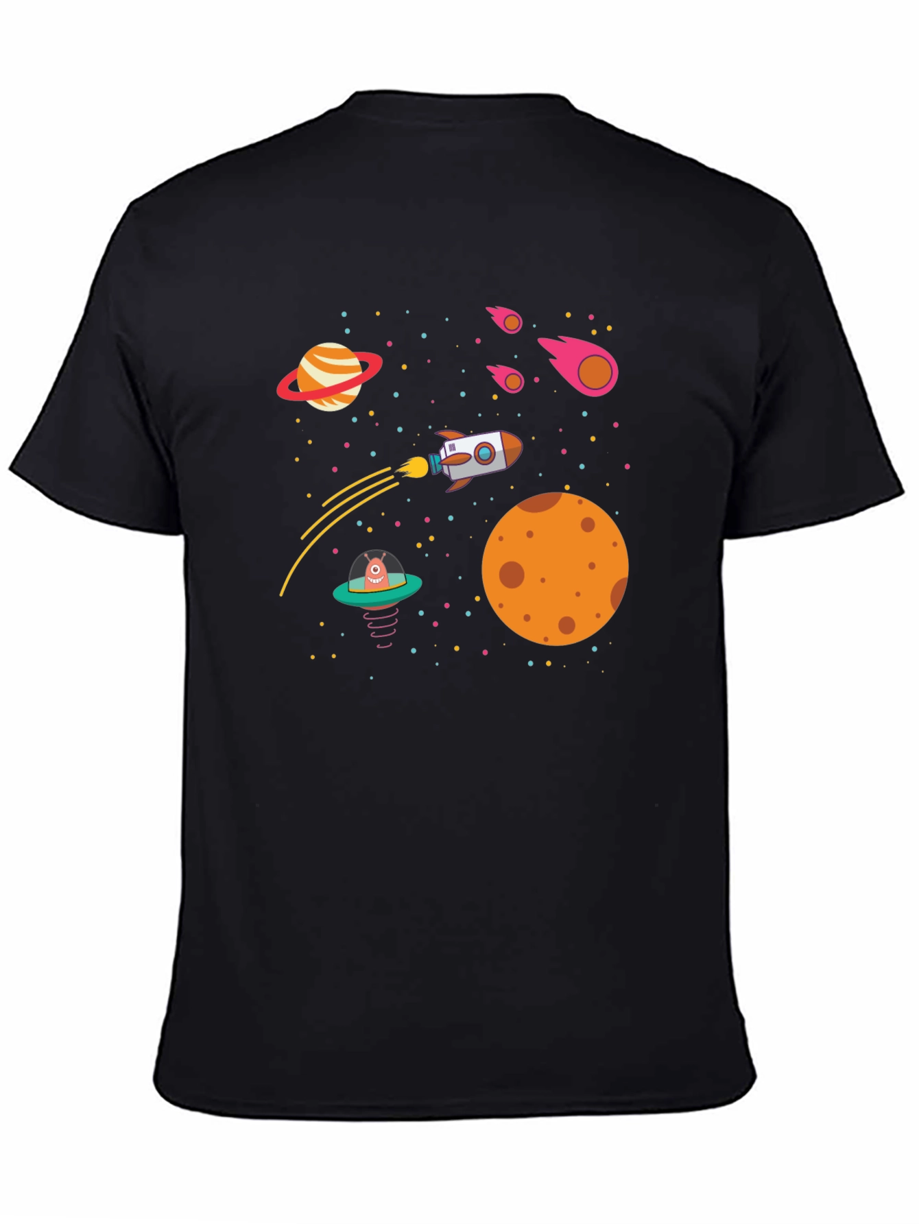 Space Adventure T-Shirt - Rocket Planets UFO Design