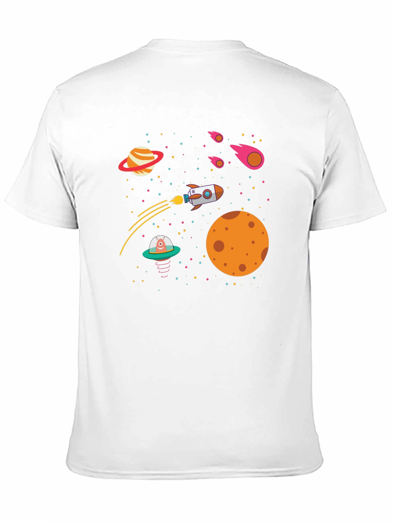Space Adventure T-Shirt - Rocket Planets UFO Design