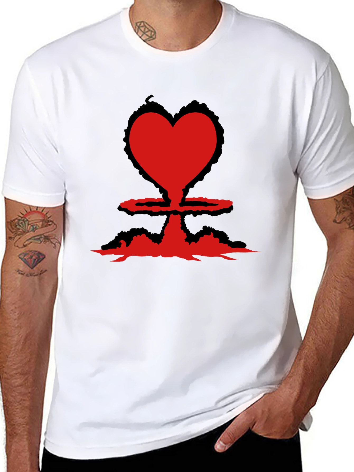 Heart Bomb Tee - Nuclear Love Black T-Shirt