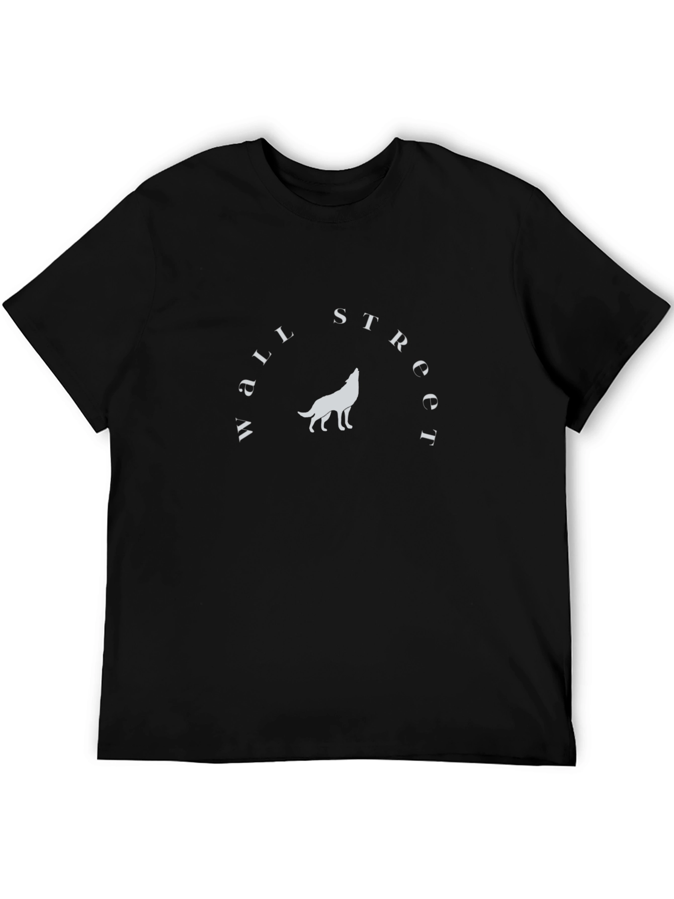 Wall Street Wolf Graphic Tee - Stylish Black T-Shirt