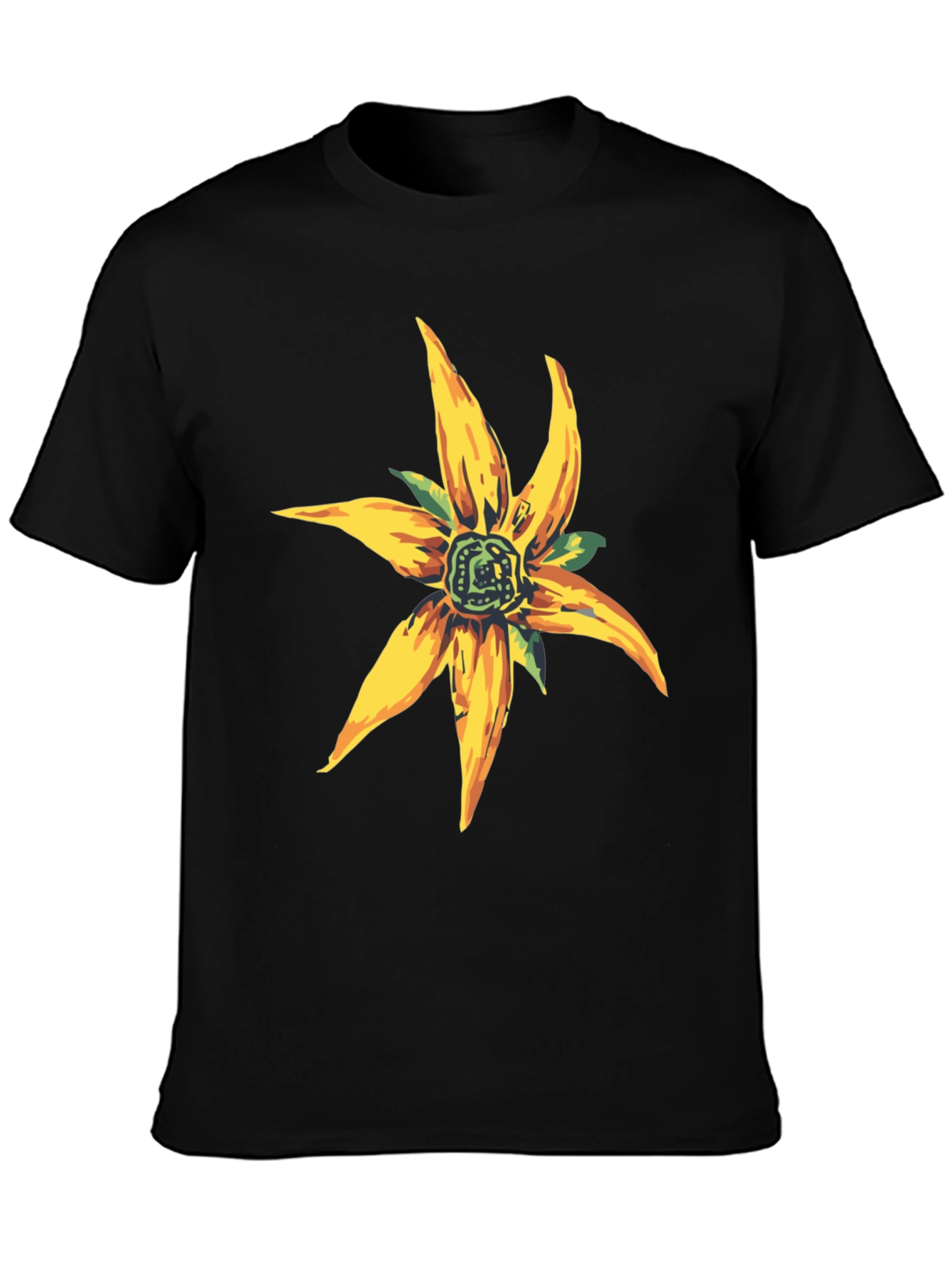 Floral Graphic Black T-Shirt - Casual Style