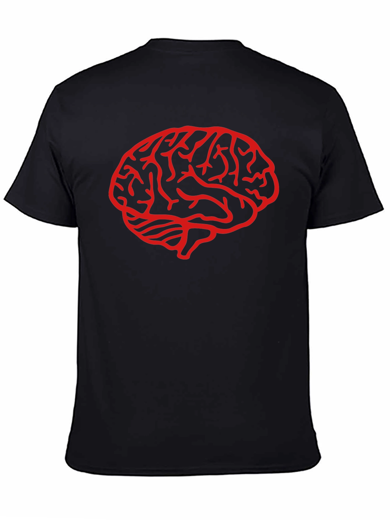 Brain Graphic Tee - Black Cotton T-Shirt