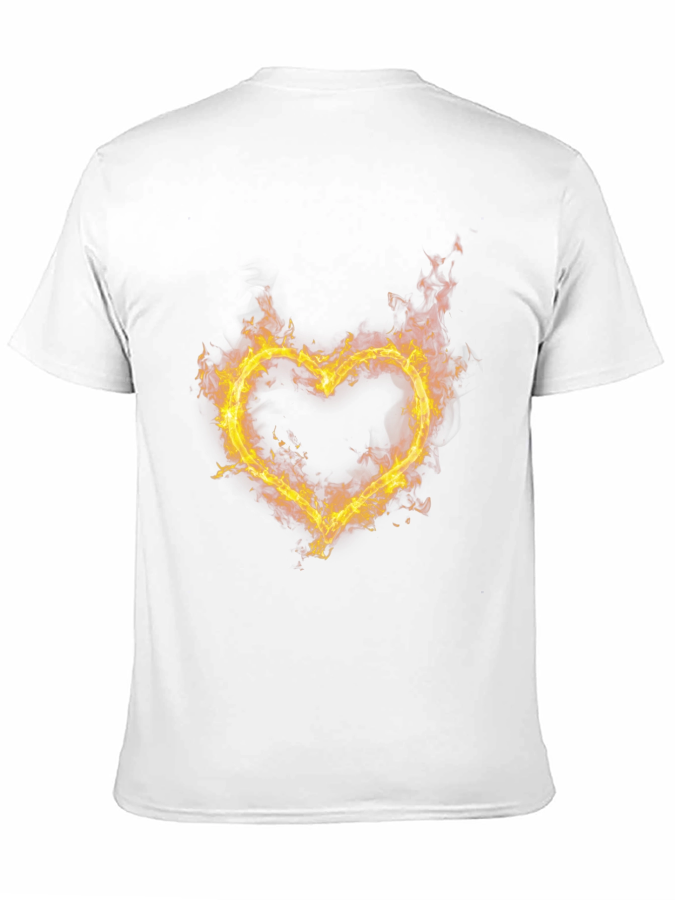 Fiery Heart Graphic Tee - Black Cotton T-Shirt