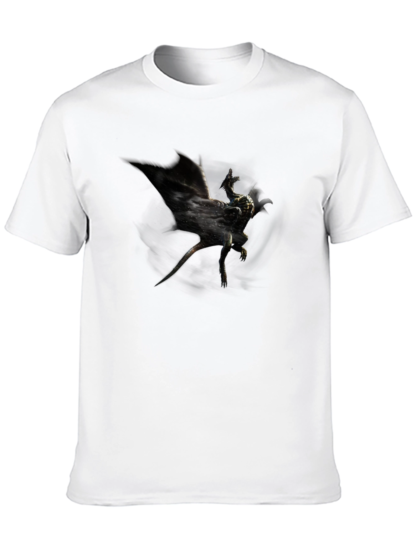 Mens Black Graphic Tee - Dragon Design