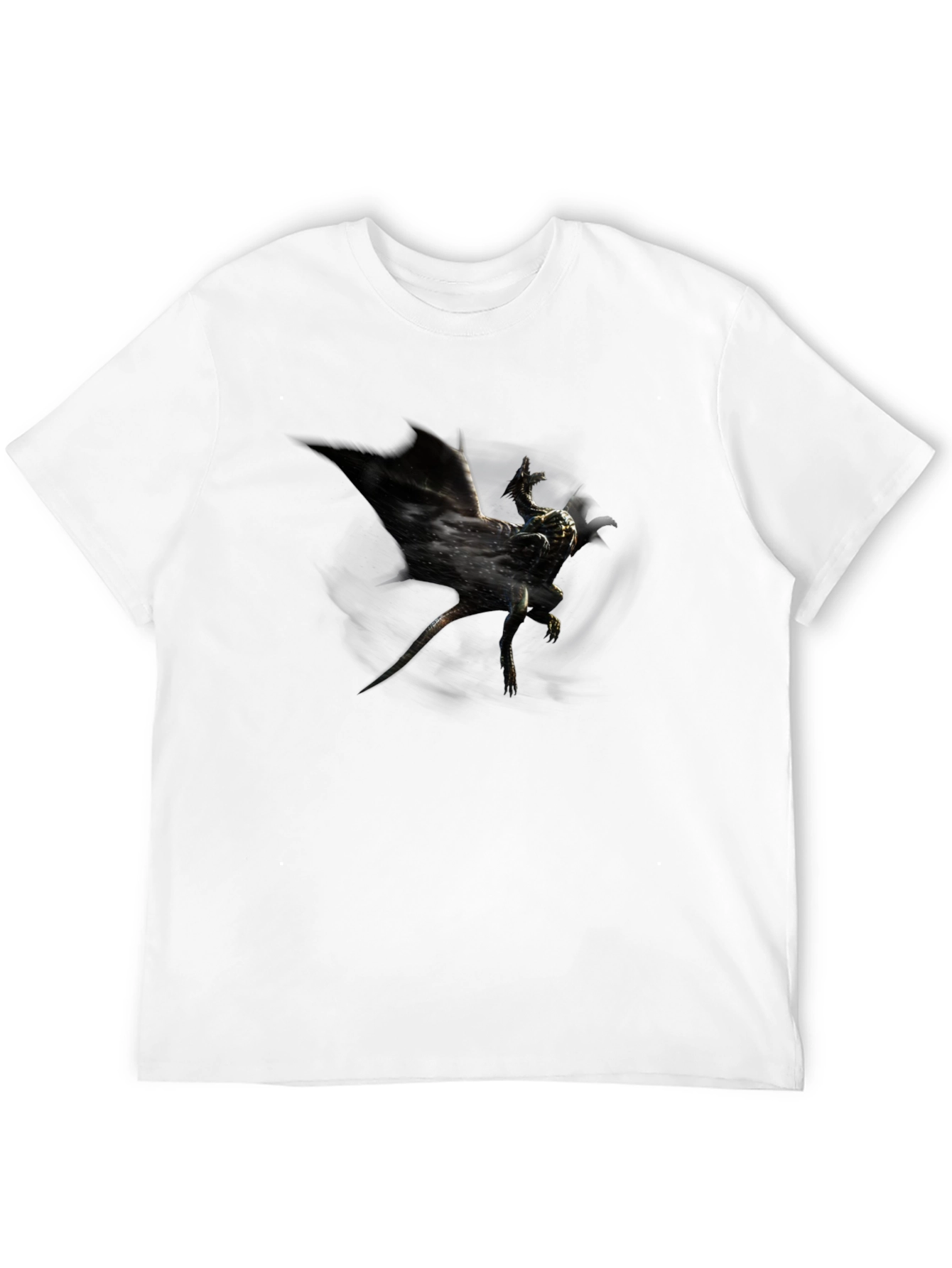 Mens Black Graphic Tee - Dragon Design