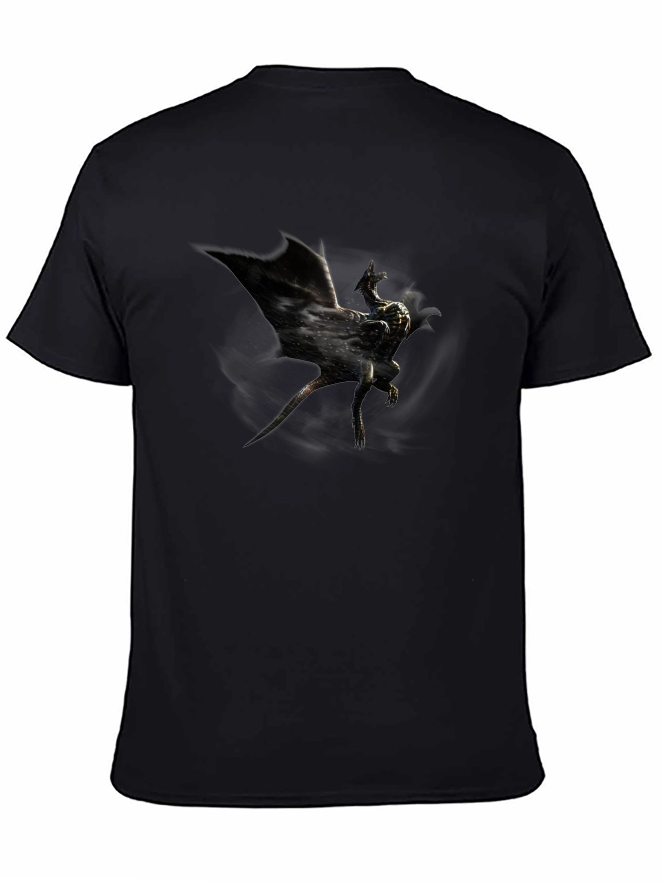 Mens Black Graphic Tee - Dragon Design