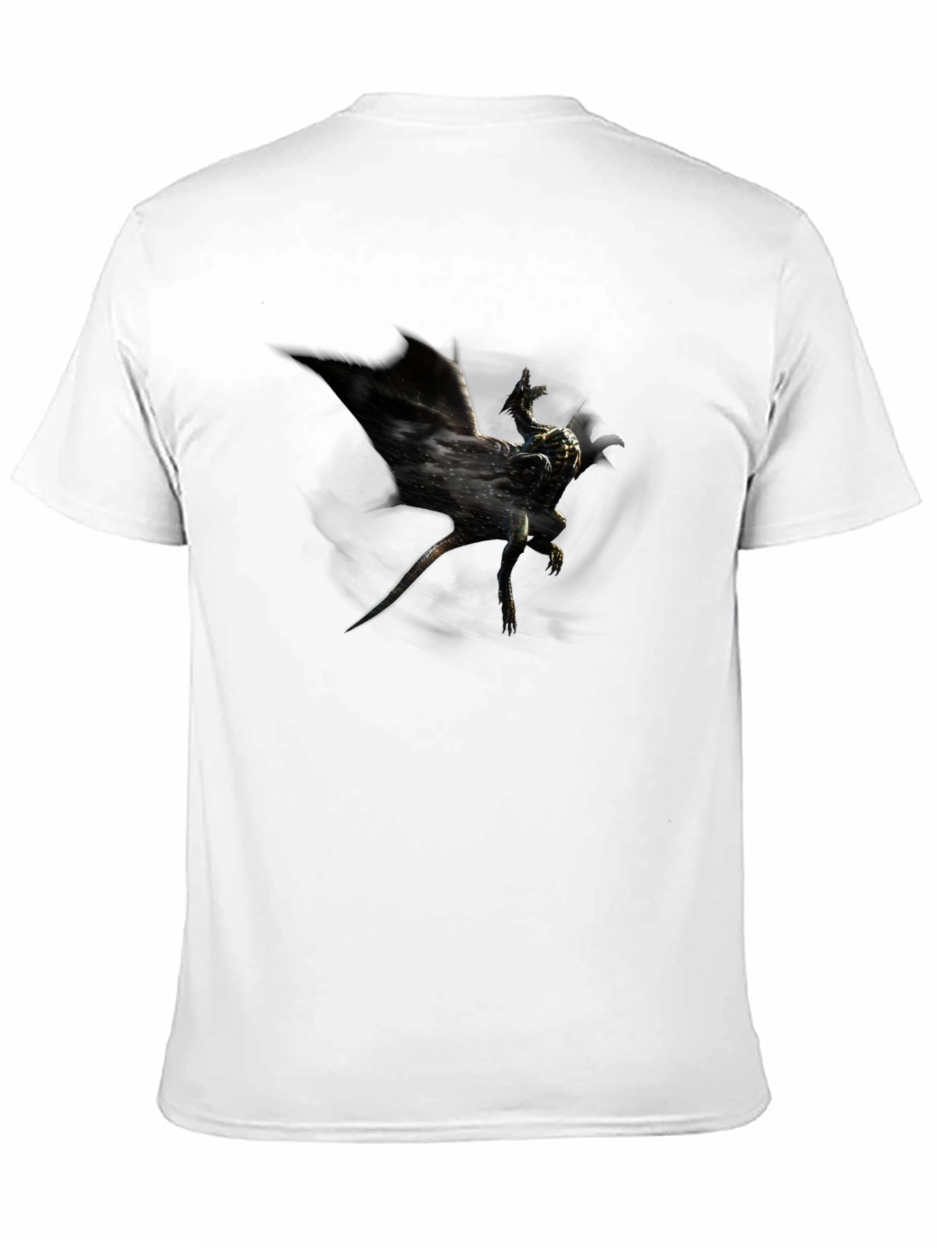 Mens Black Graphic Tee - Dragon Design
