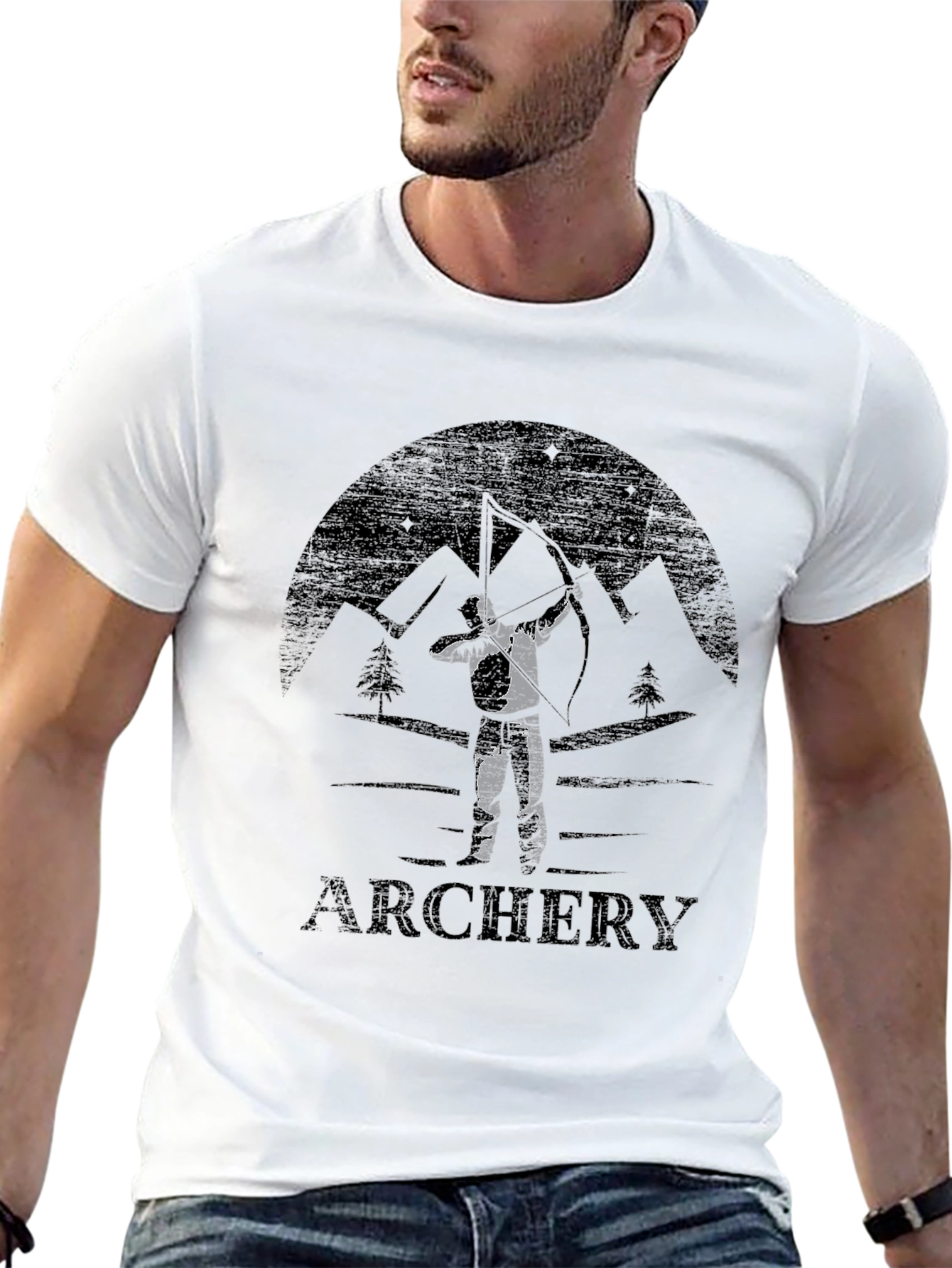 Archery Mountain Scene Graphic T-Shirt