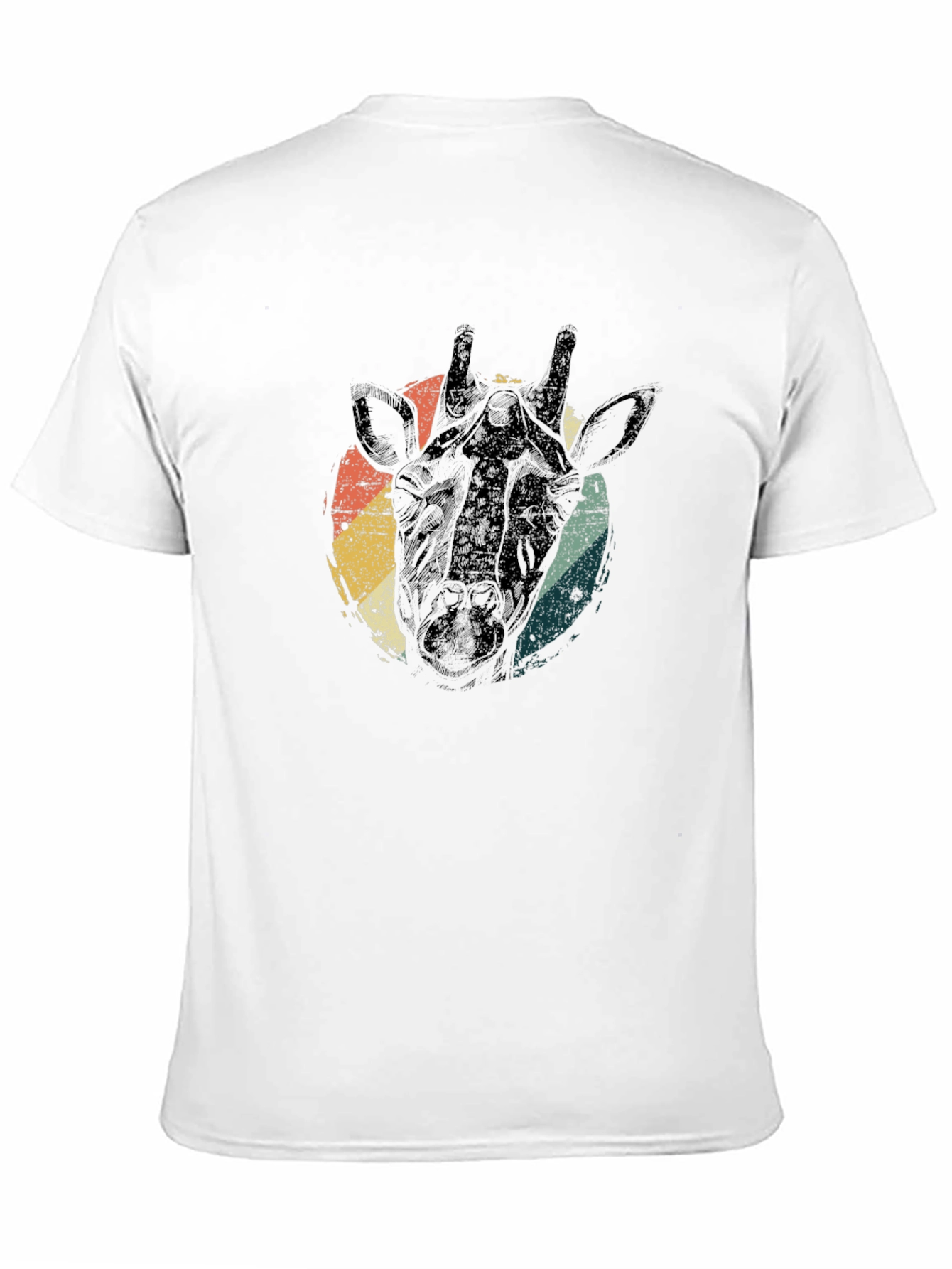 Retro Giraffe Head Graphic Tee - Black