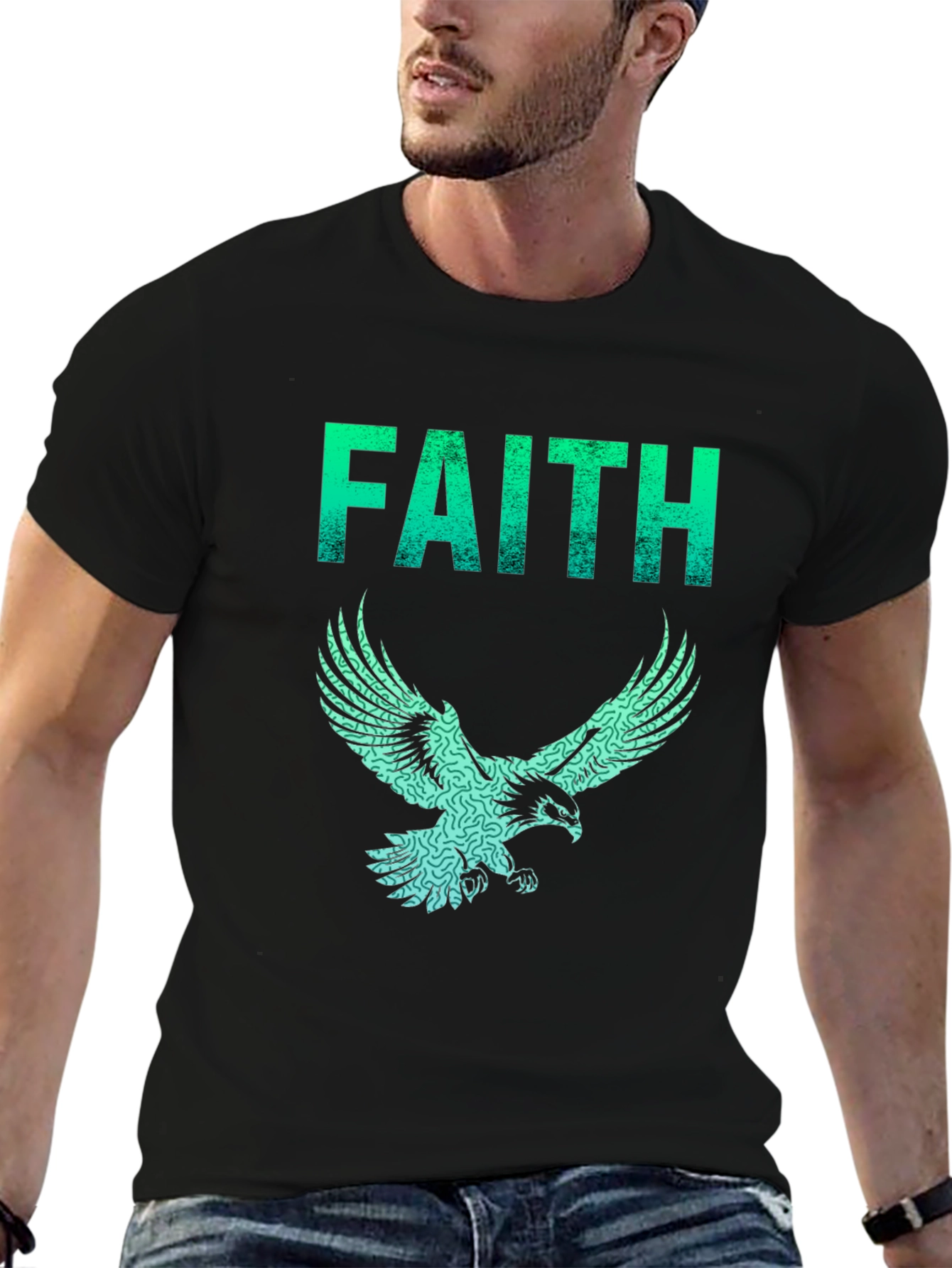 Faith Eagle Graphic Tee - Mens Black T-Shirt