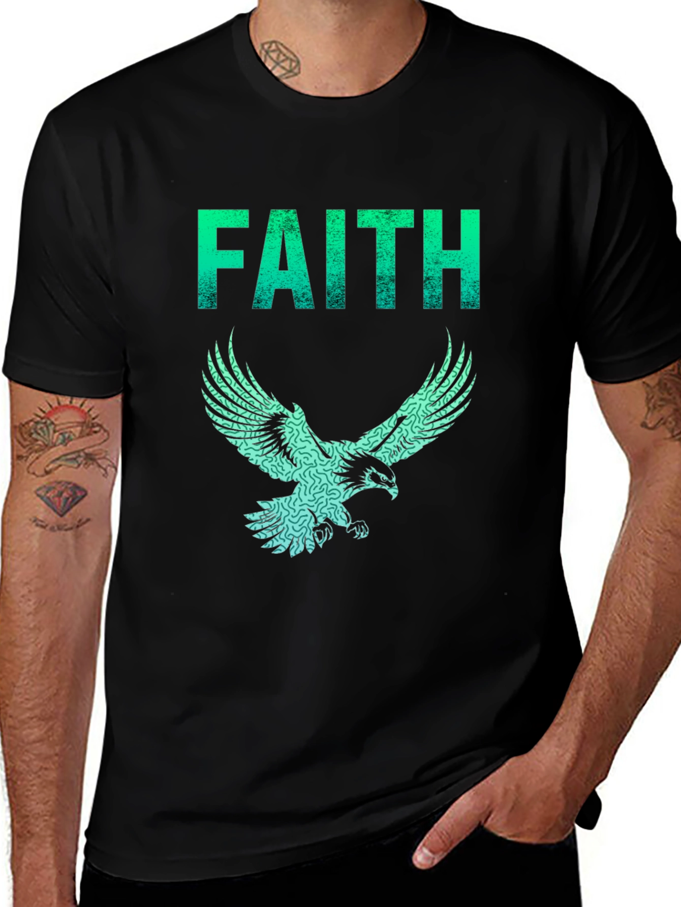 Faith Eagle Graphic Tee - Mens Black T-Shirt