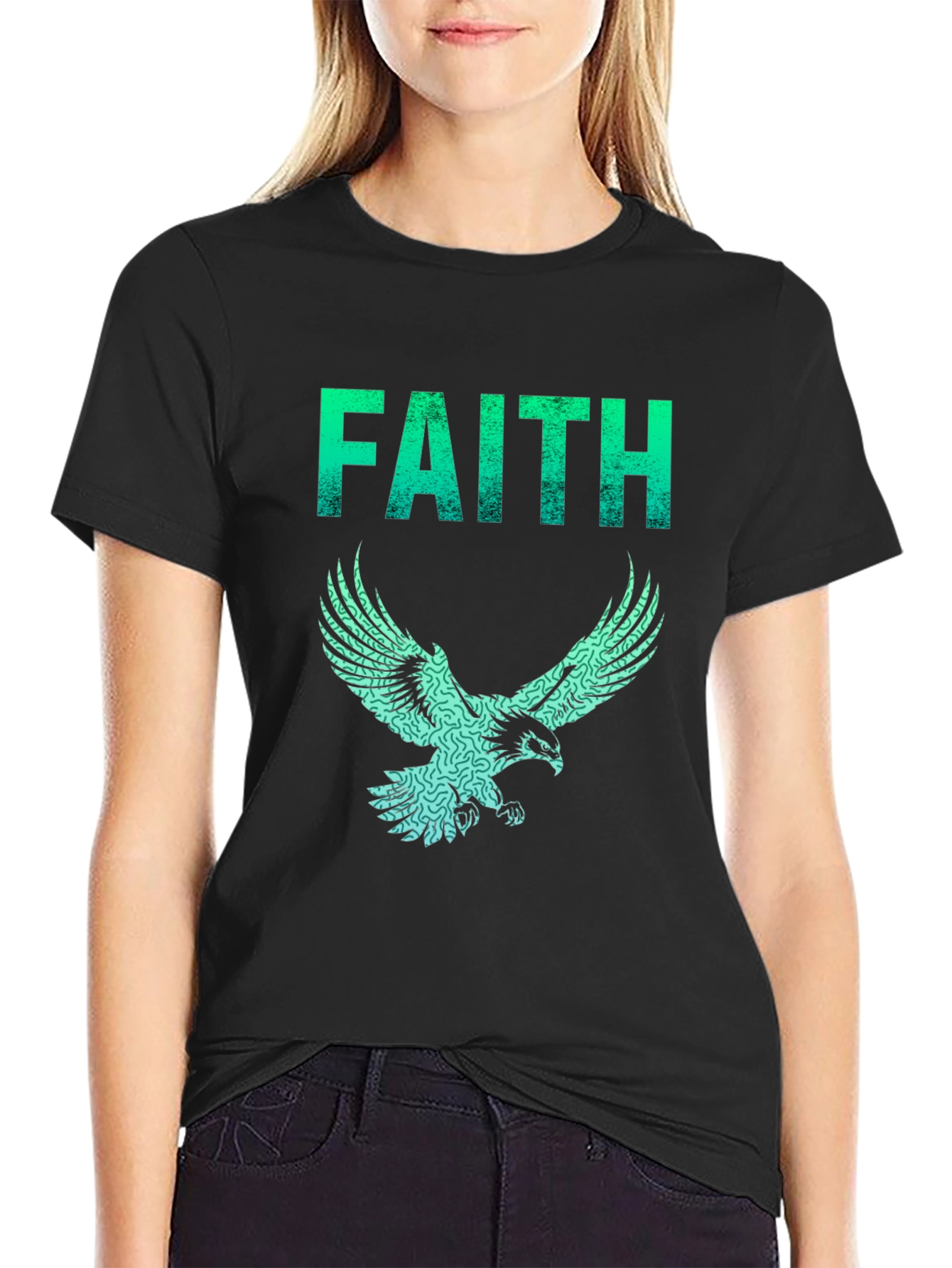 Faith Eagle Graphic Tee - Mens Black T-Shirt
