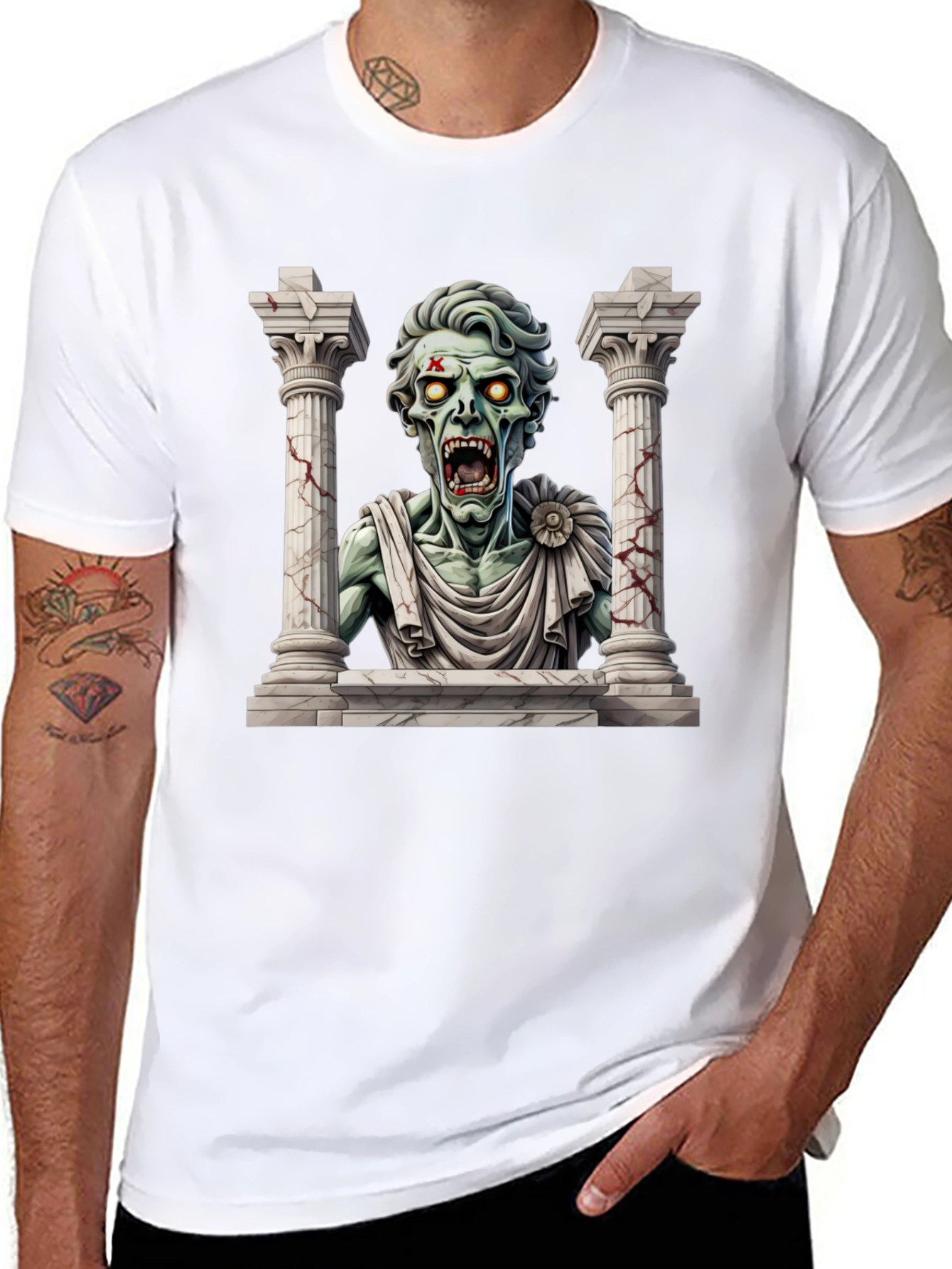 Zombie Caesar T-Shirt - Classic Undead Style