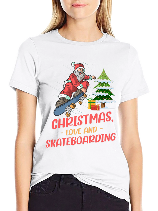 Christmas Skateboard Santa T-Shirt